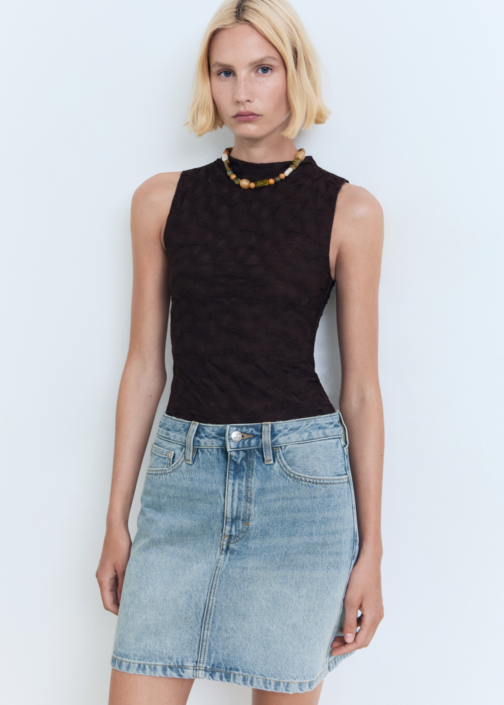 Denim short skirt - Details of the article 1