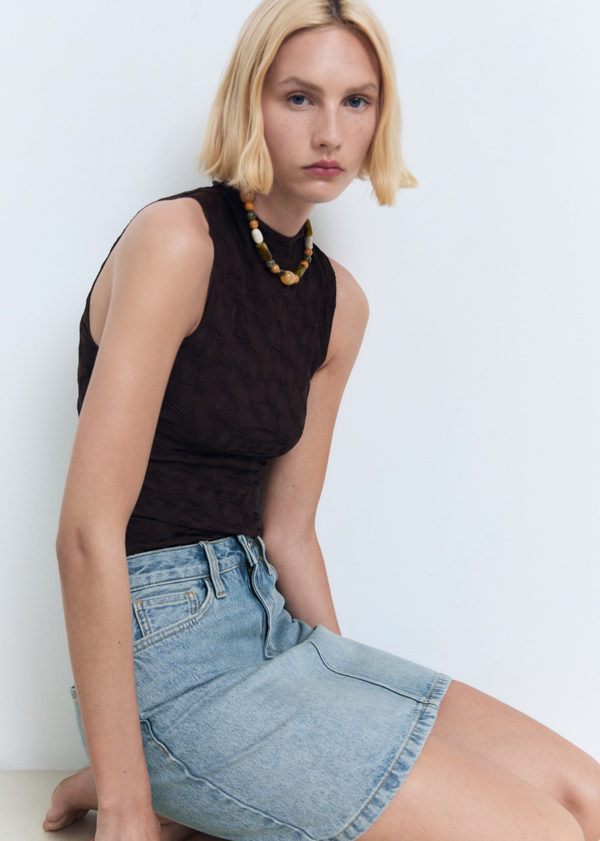 Denim short skirt - Details of the article 2