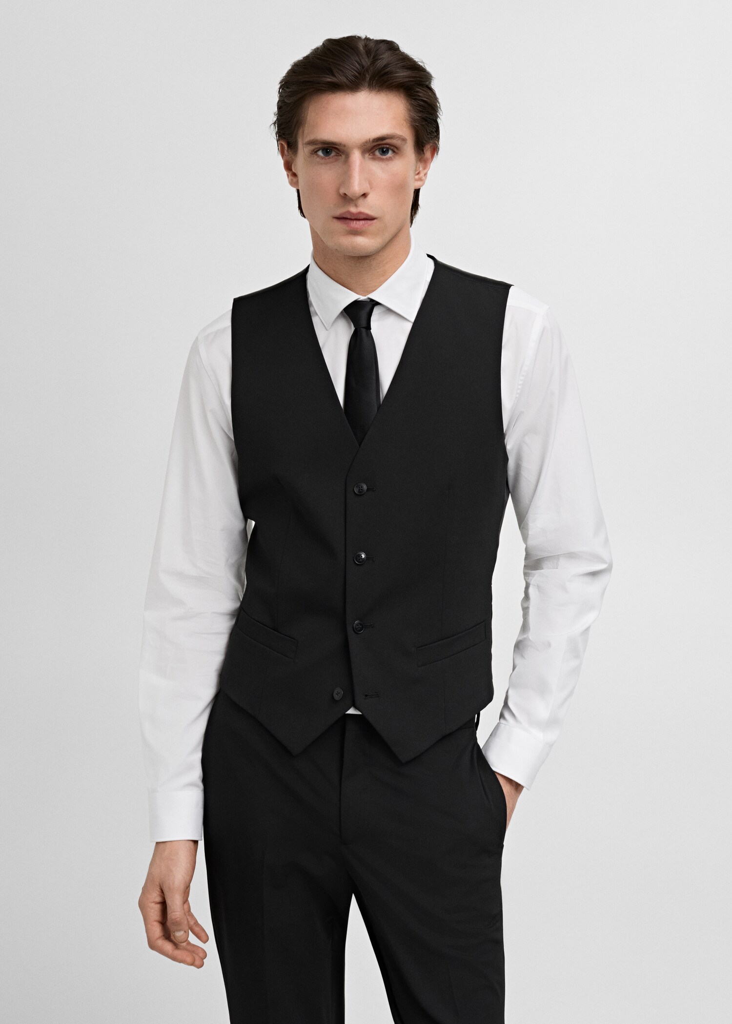 Paris super slim-fit suit vest - Medium plane