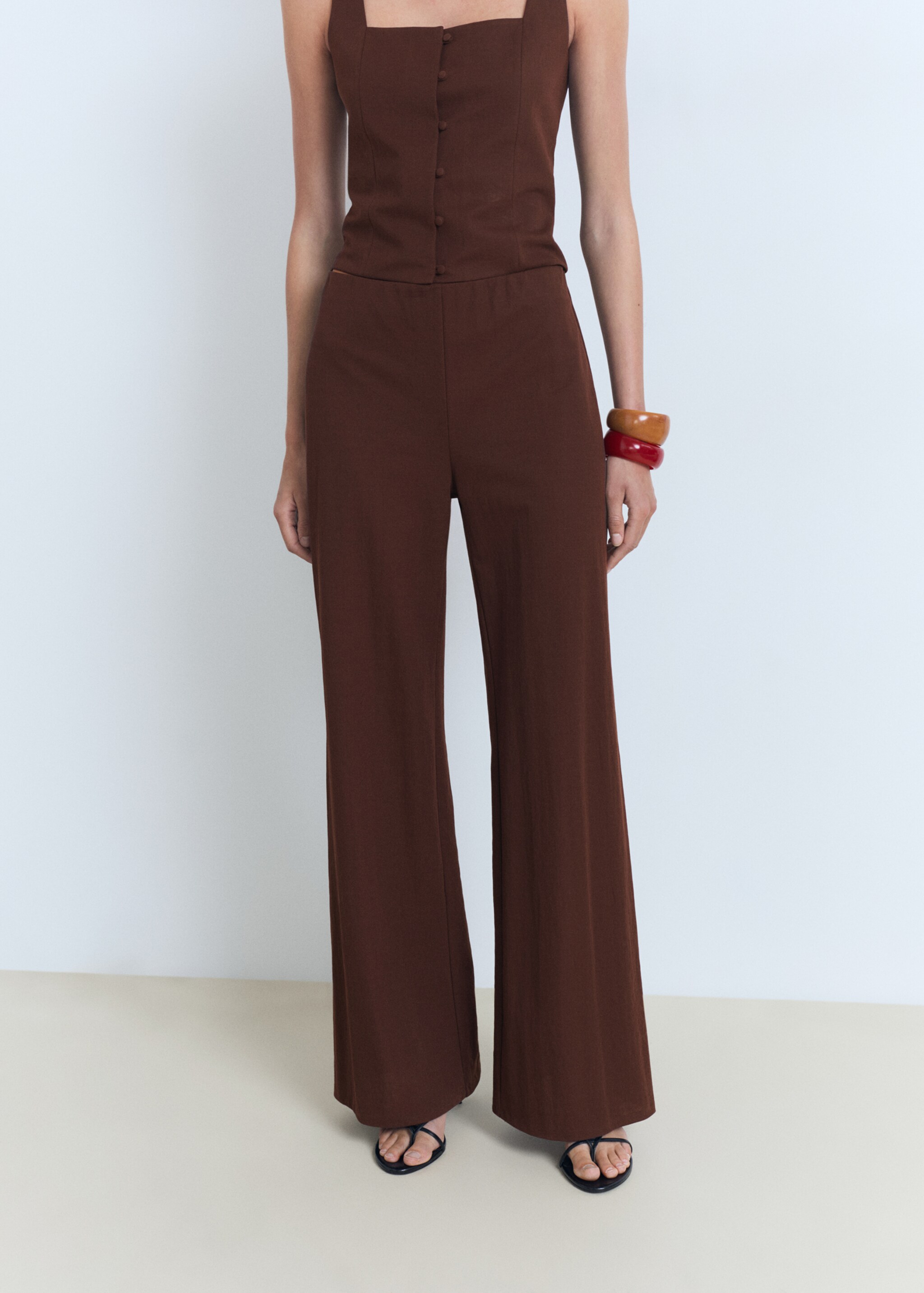 Flowy straight-fit trousers - Medium plane