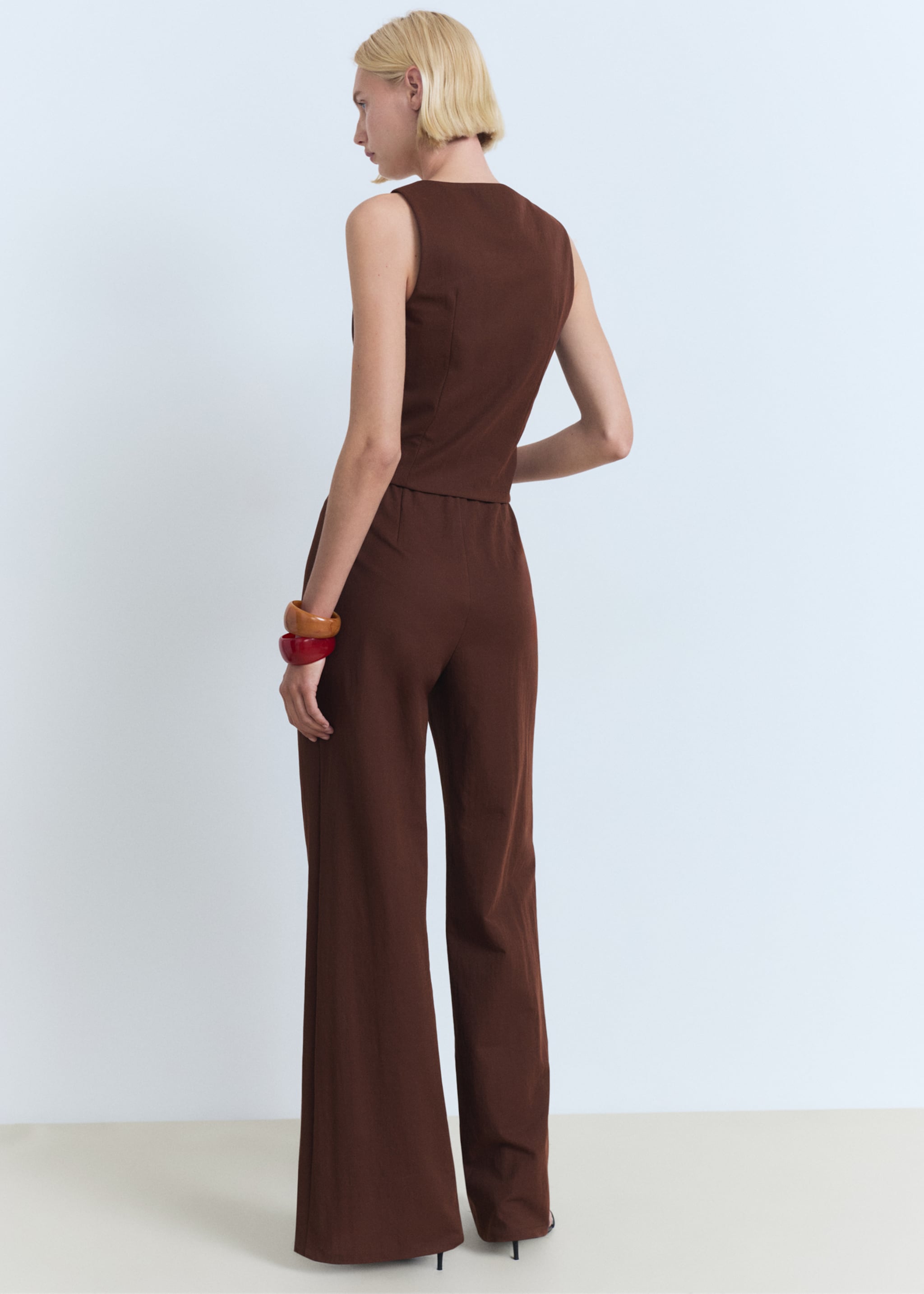 Flowy straight-fit trousers - Reverse of the article