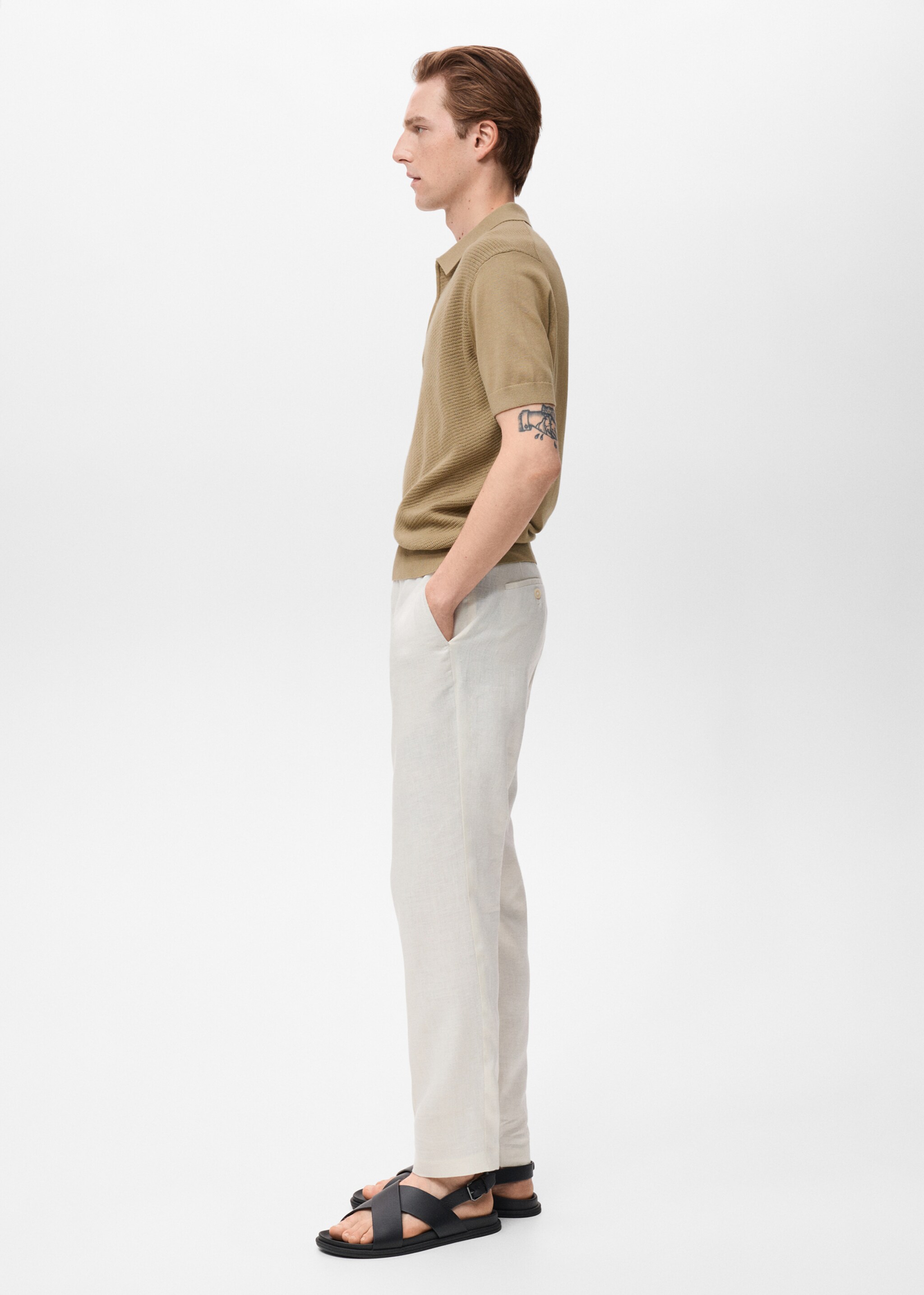 Tricou polo tricotat cu fermoar - Detaliu al articolului 2