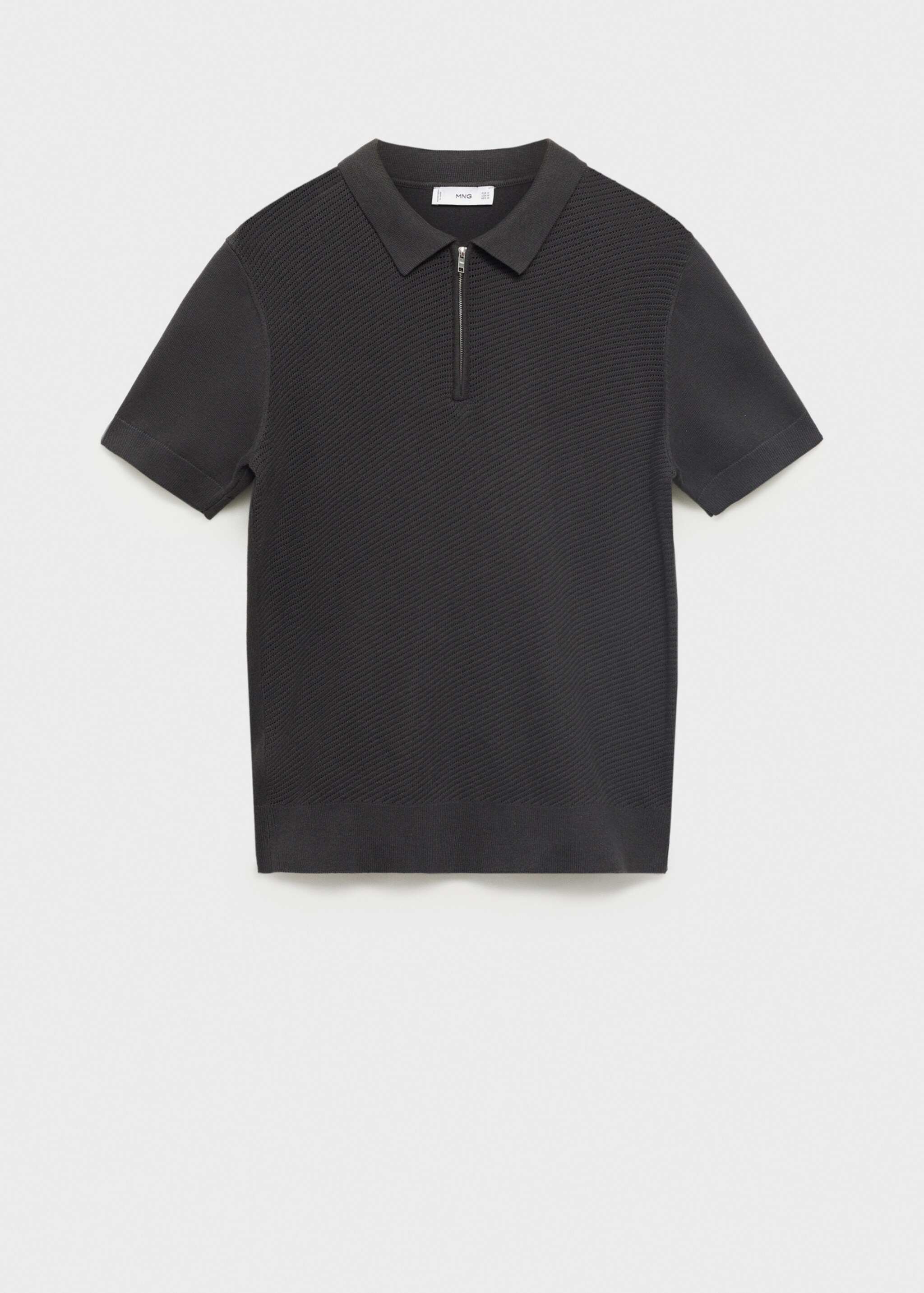 Ajour poloshirt met rits - Artikel zonder model