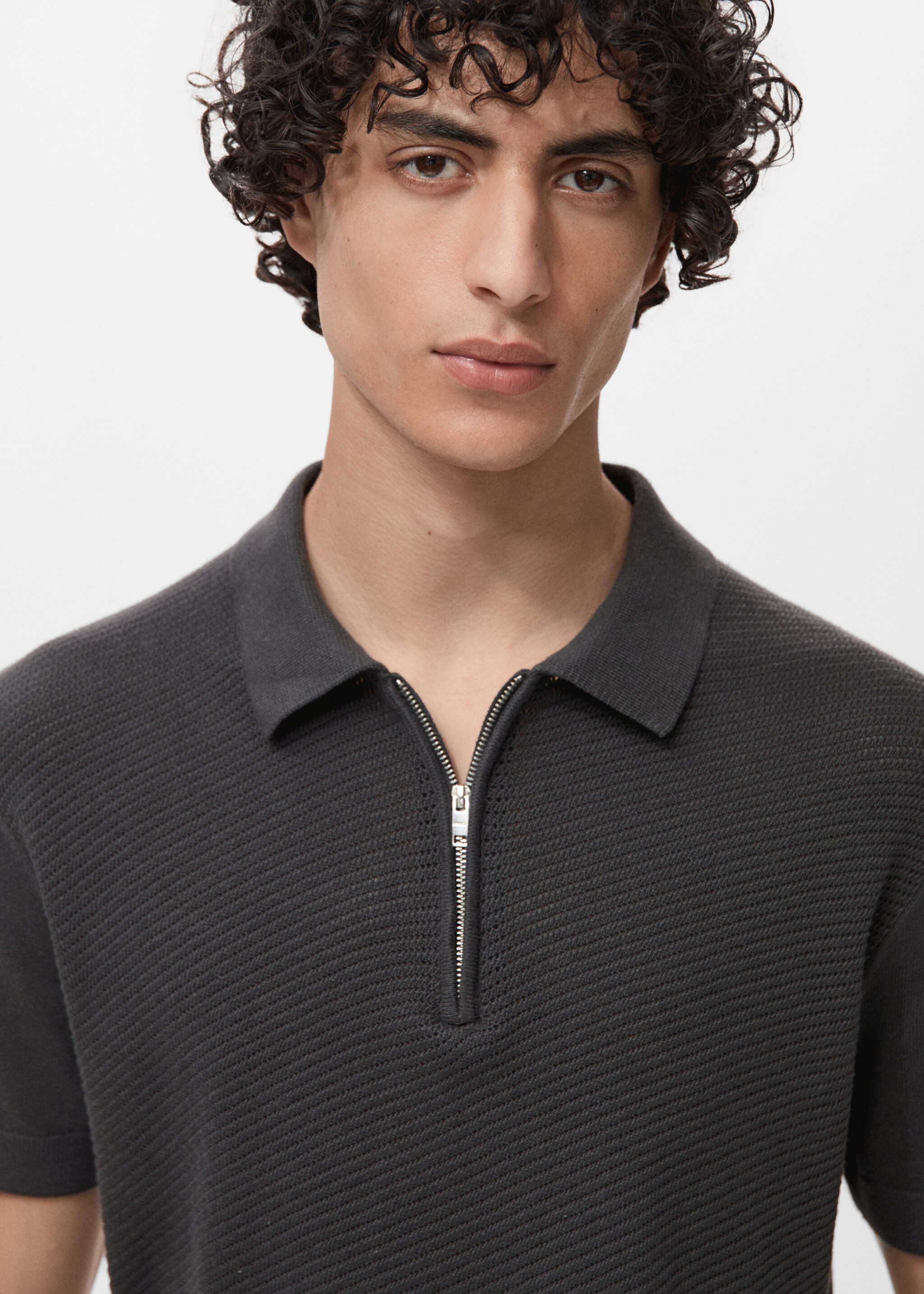 Ajour poloshirt met rits - Detail van het artikel 1