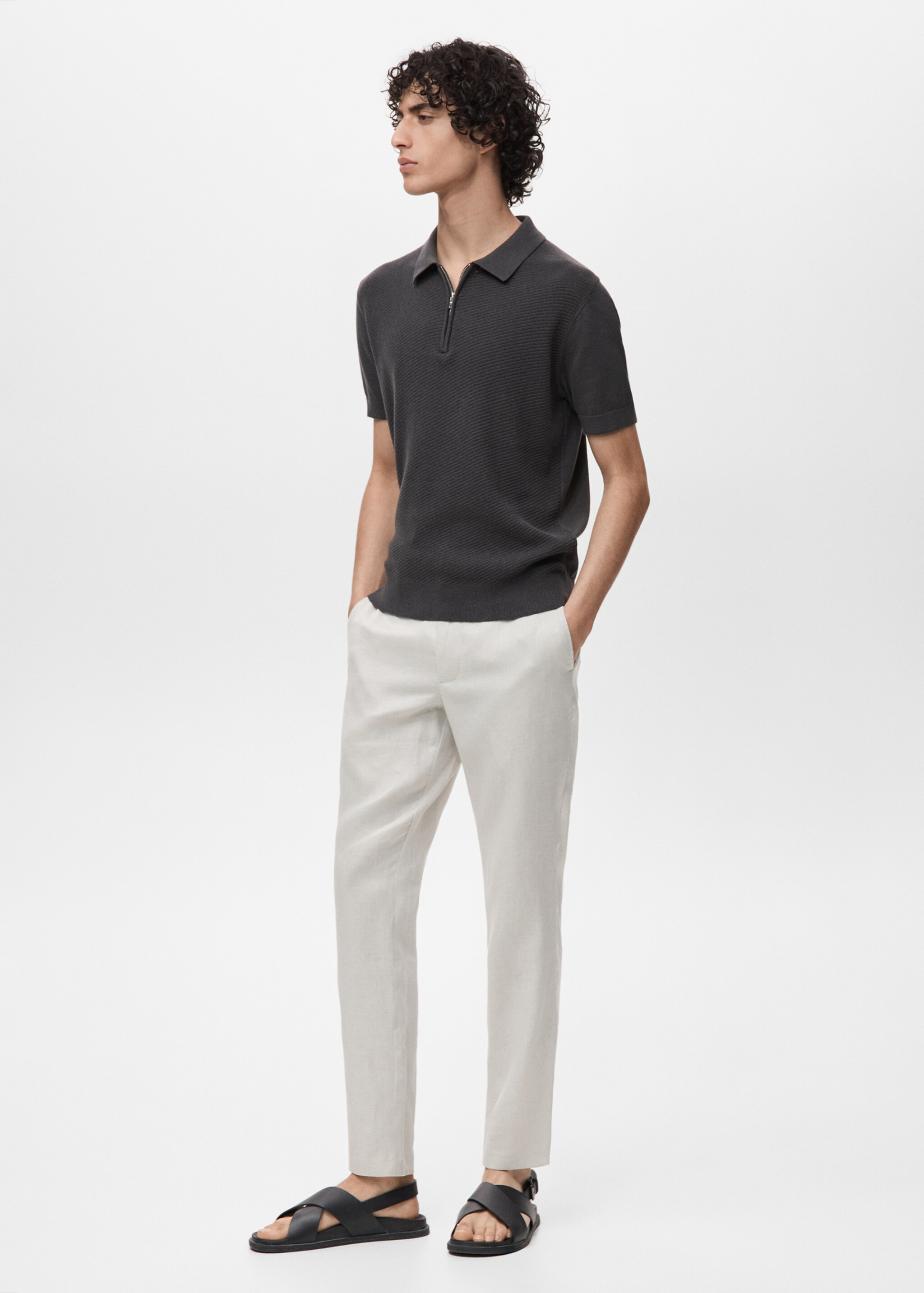 Ajour poloshirt met rits - Detail van het artikel 2