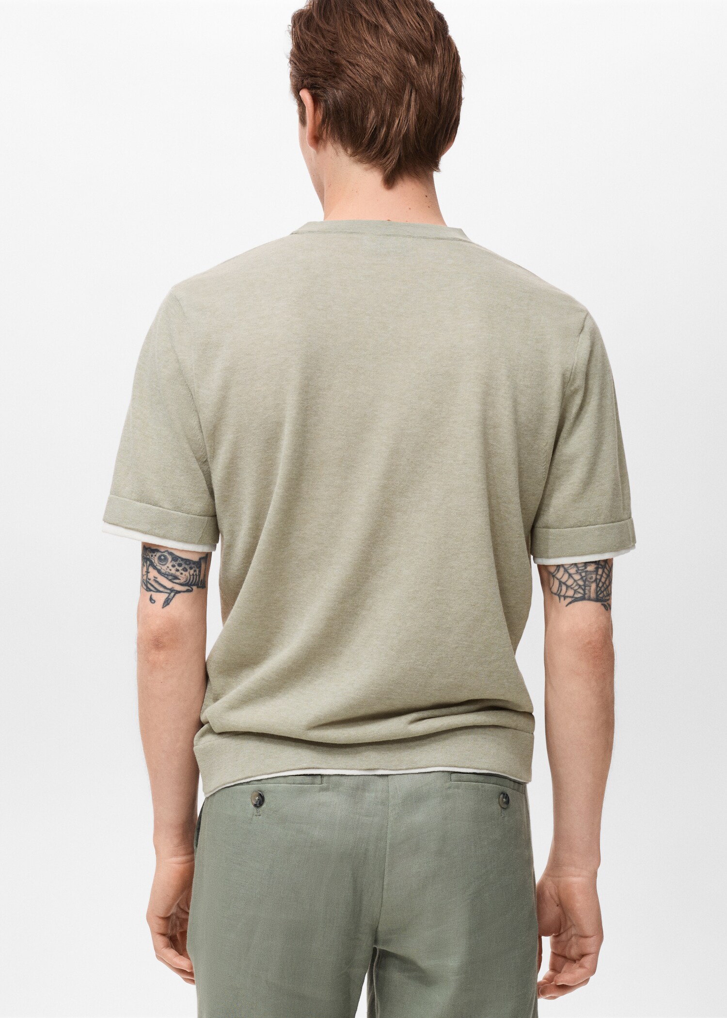Camiseta combinada algodón - Reverso del artículo