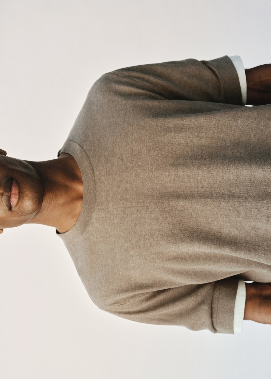 Contrasting cotton-blend T-shirt