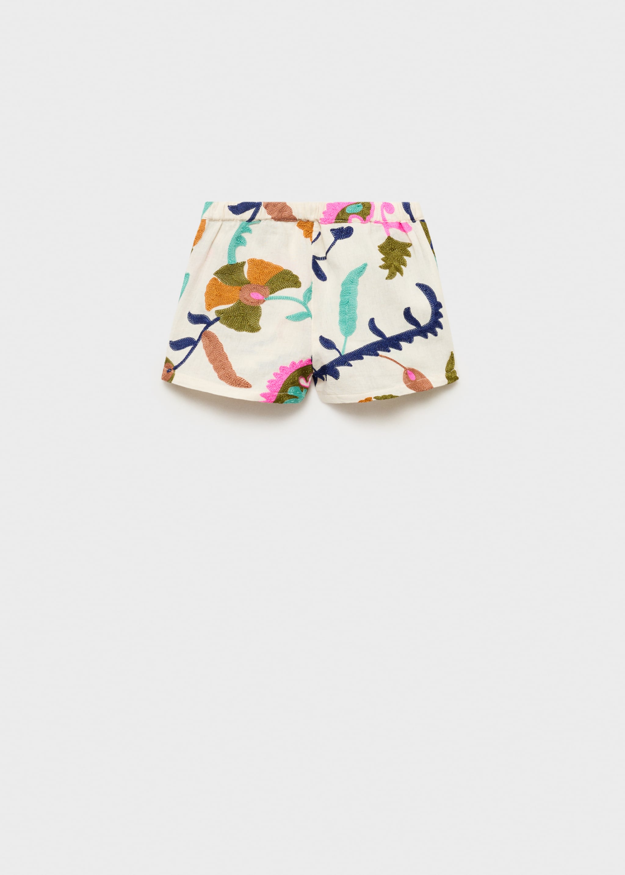 Embroidered linen shorts - Reverse of the article