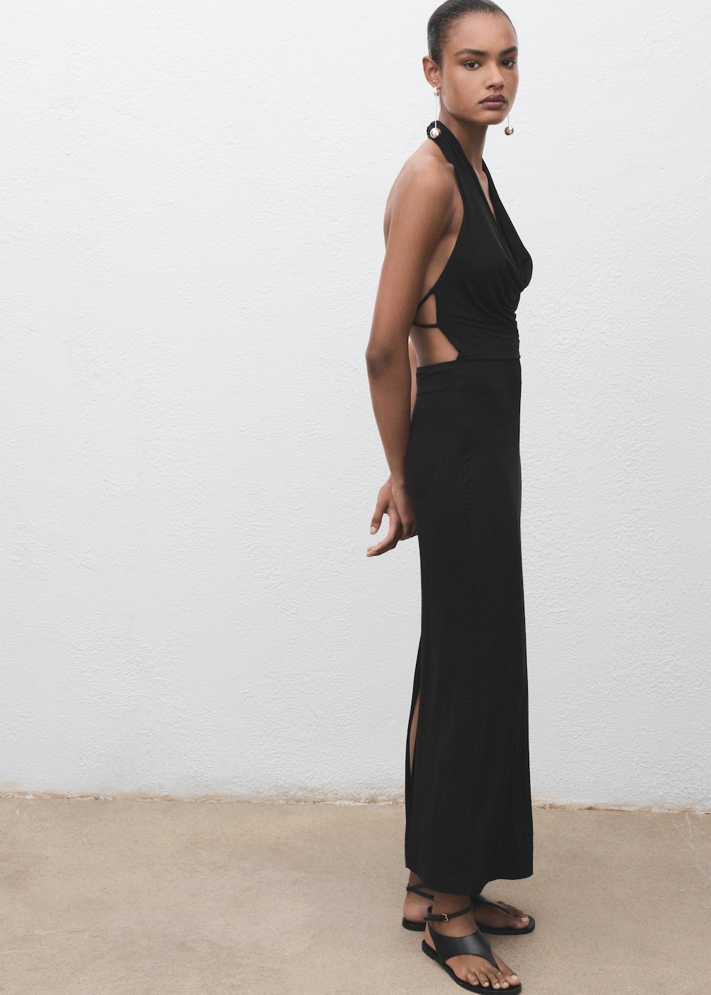 Draped open-back dress