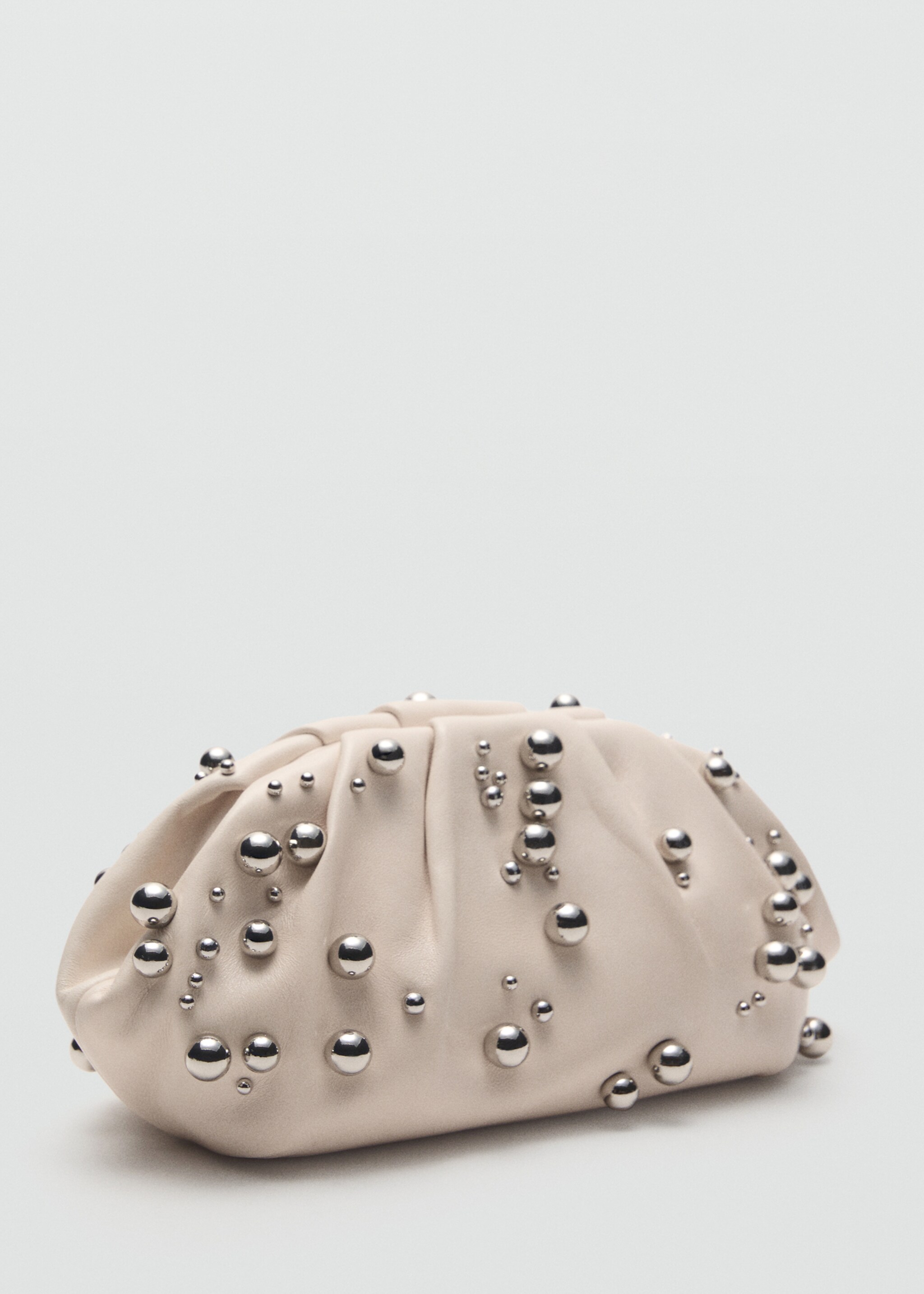 Leather handbag with ball detail - Medium plane