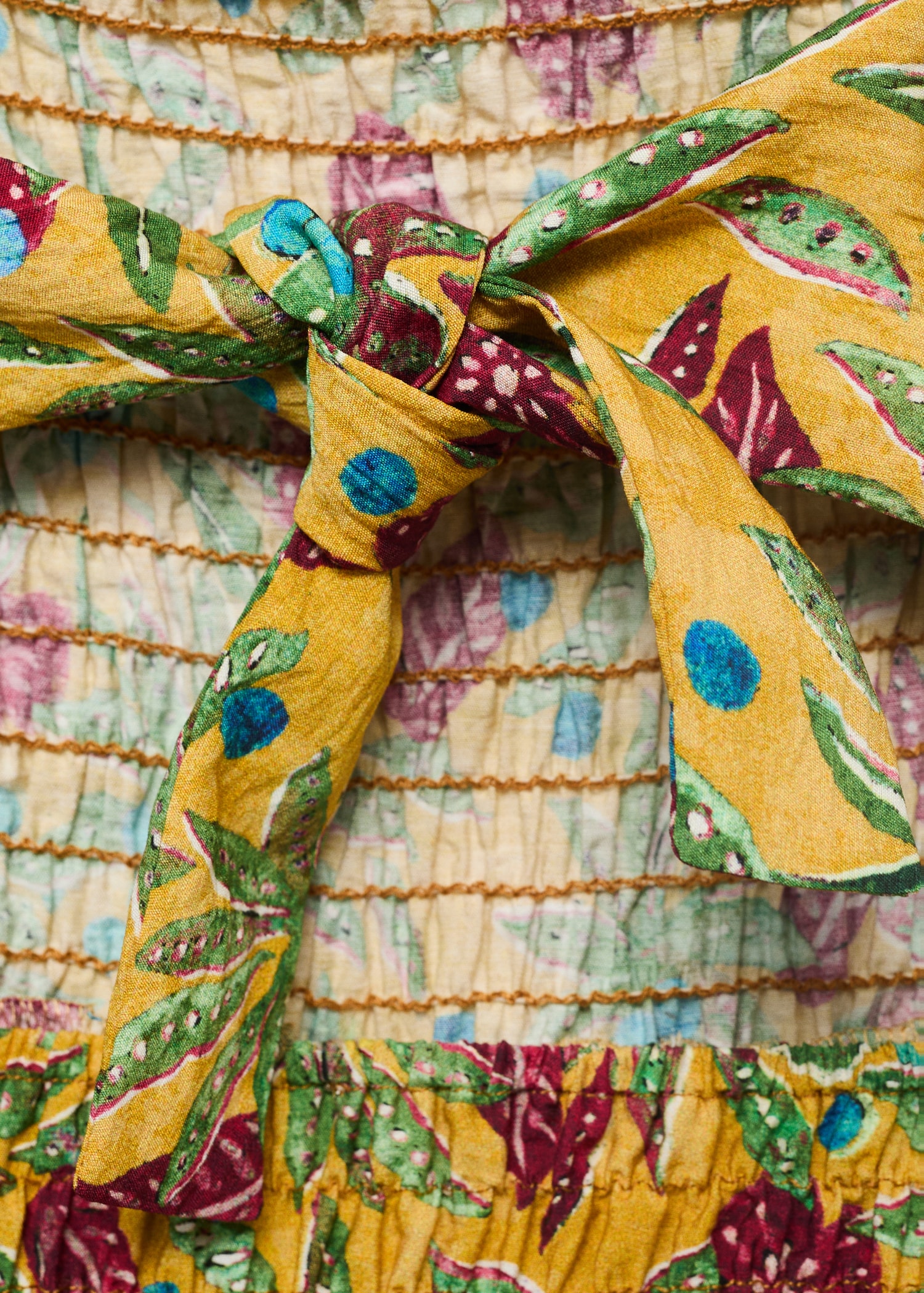 Vestido fruncido estampado - Detalle del artículo 0