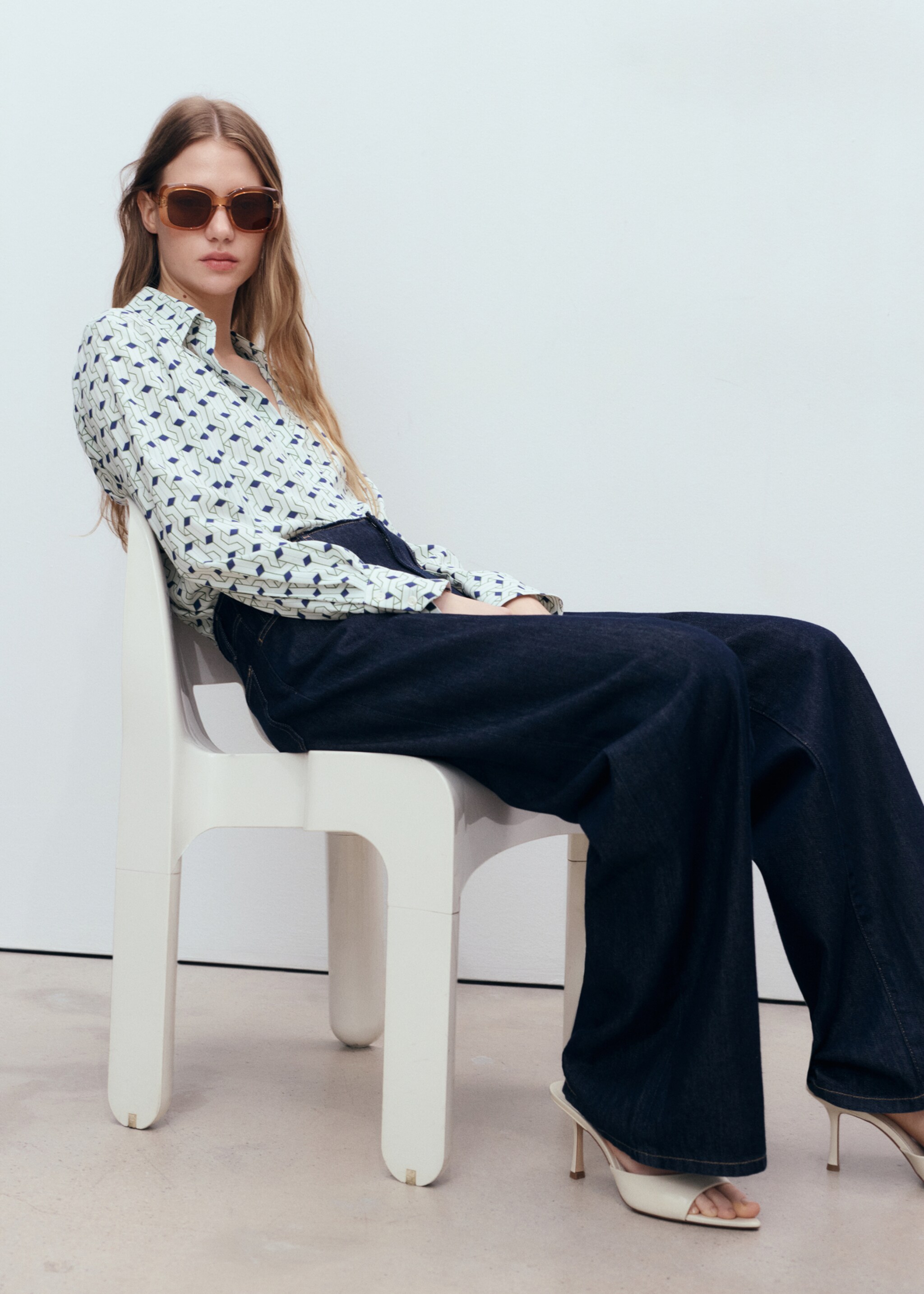 Geometric-print straight shirt - Details of the article 2