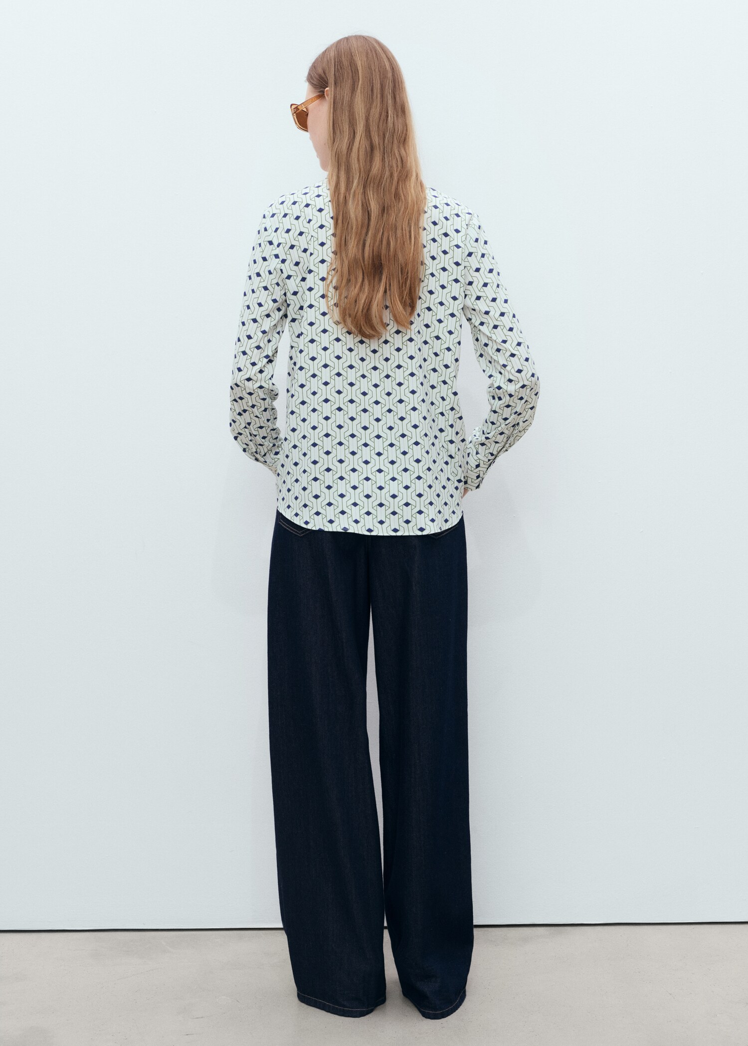 Geometric-print straight shirt - Reverse of the article