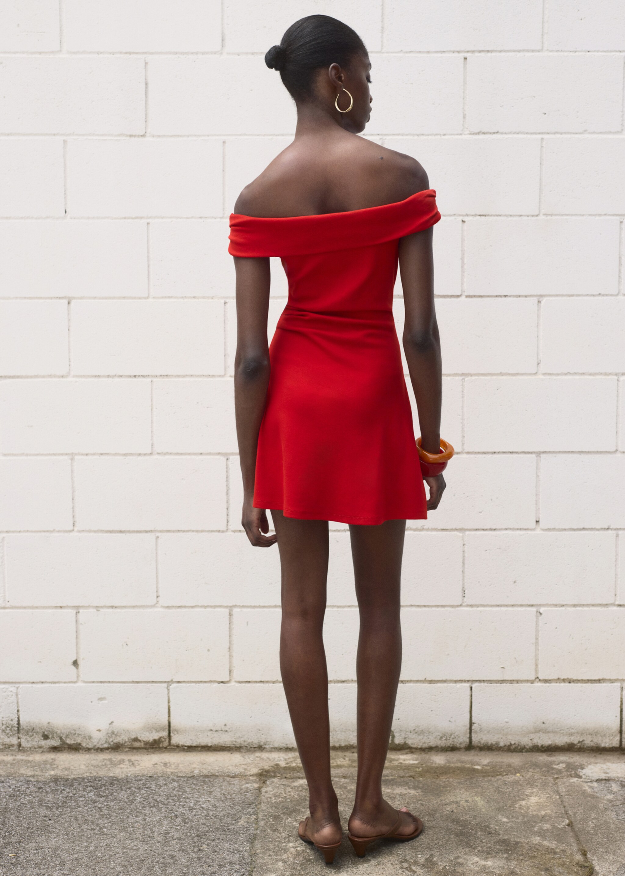 Vestido corto palabra de honor - Reverso del artículo
