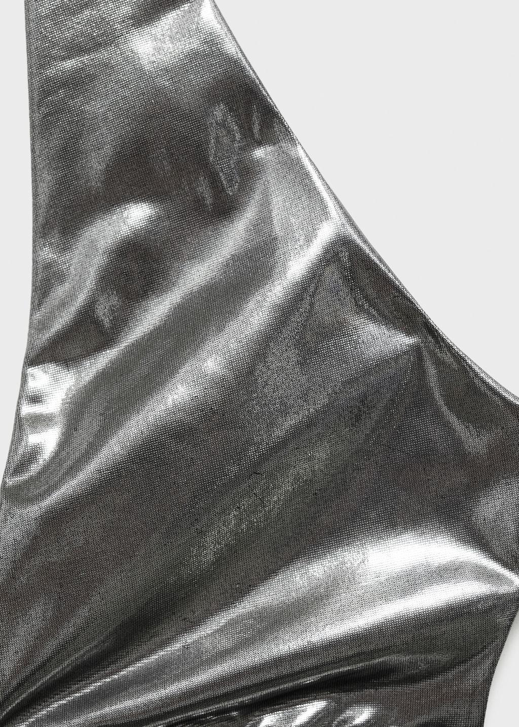 Metallic bikini top with cut-out