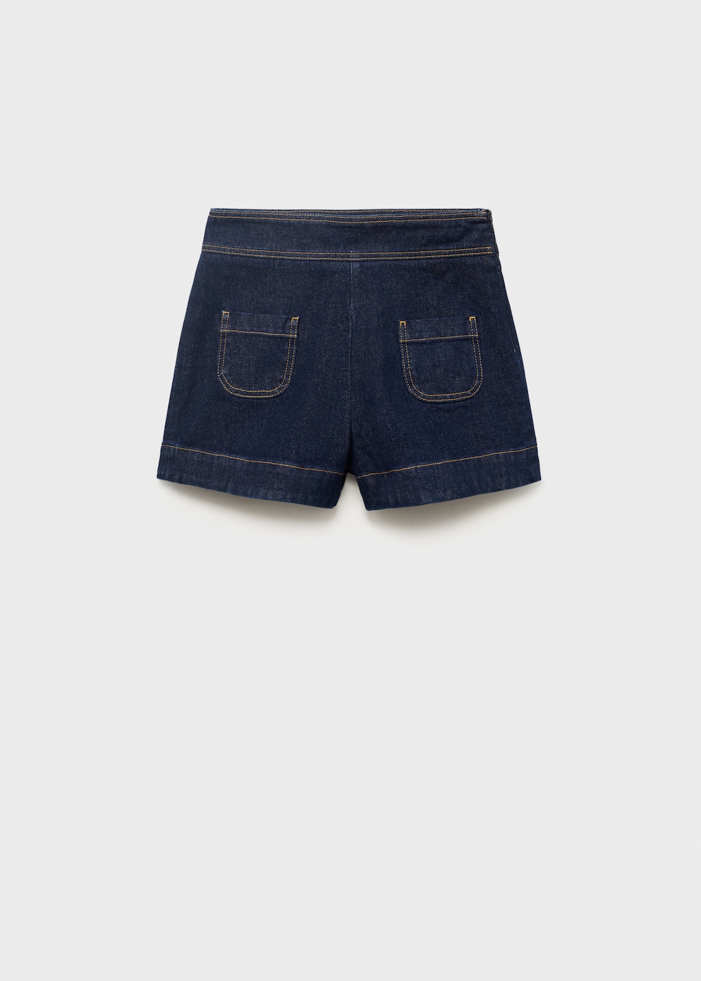 High-waisted denim shorts with pockets