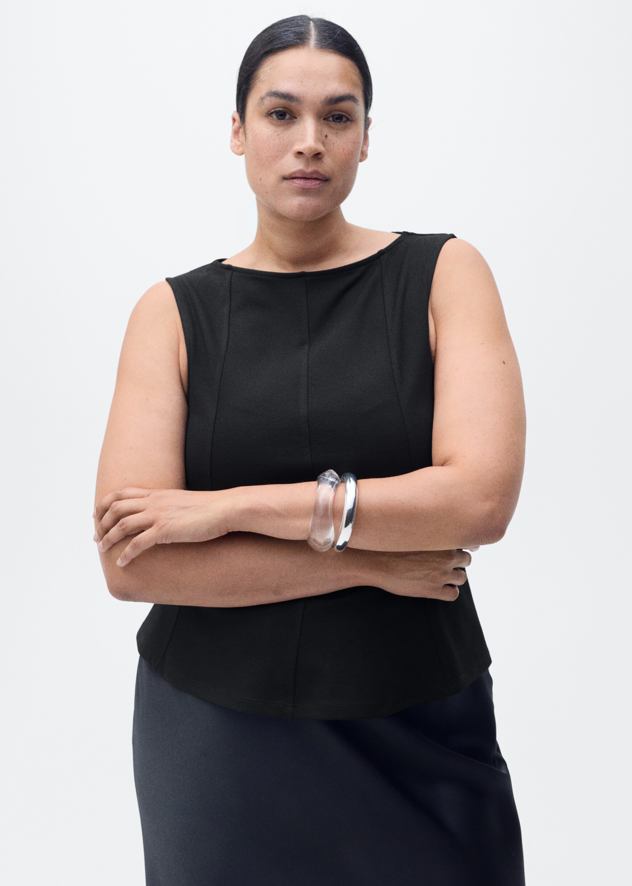 Peplum top with seam detail - Details of the article 5
