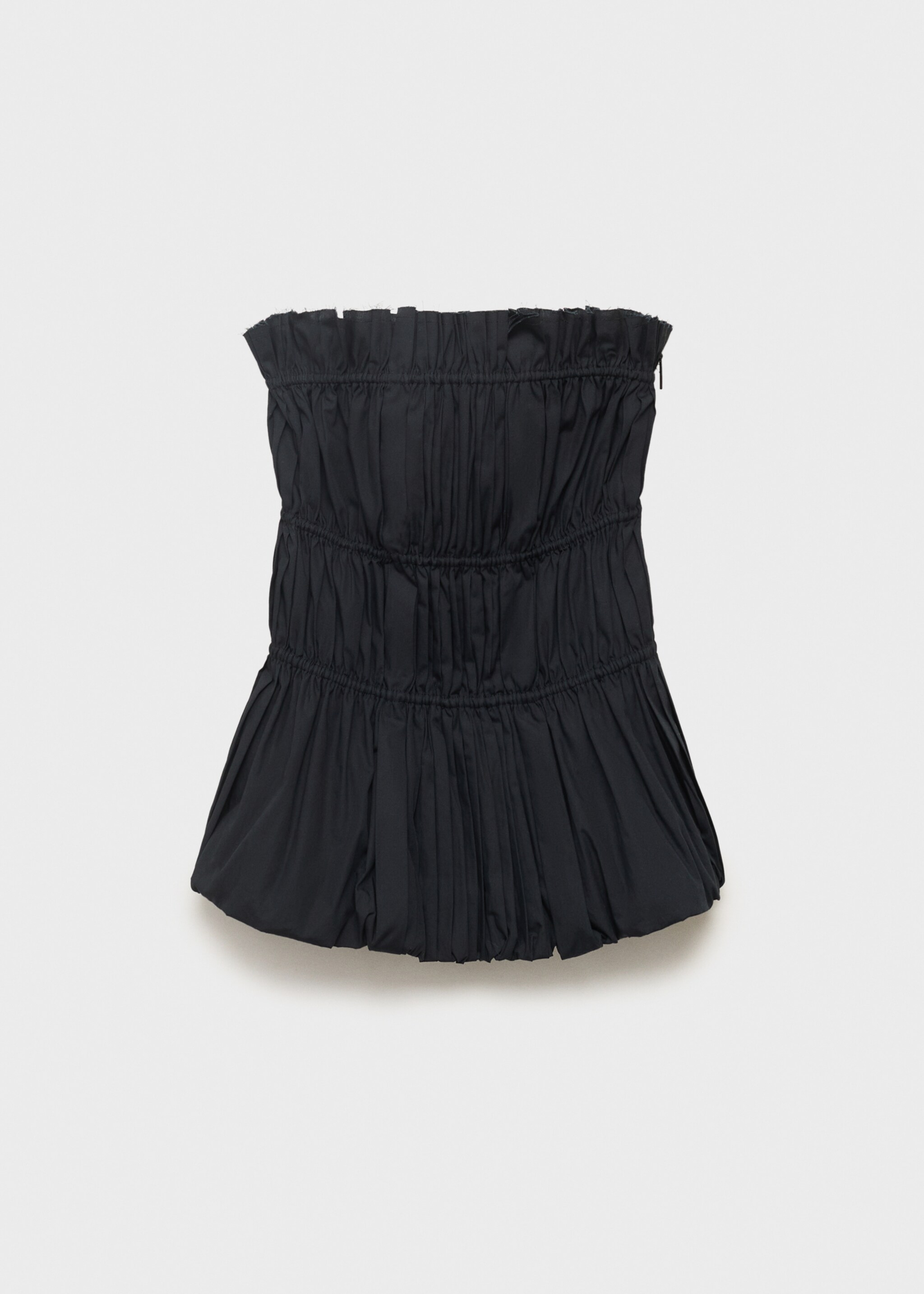 Ruched strapless top - Article without model, Black. Ref: 17051269-00.