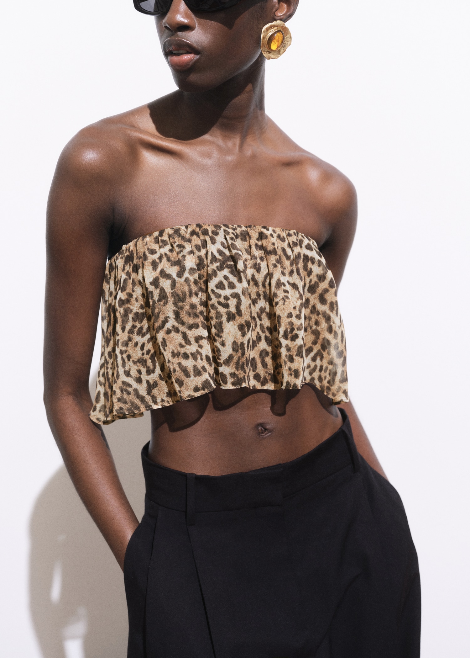 Leopard-print crop top - Medium plane