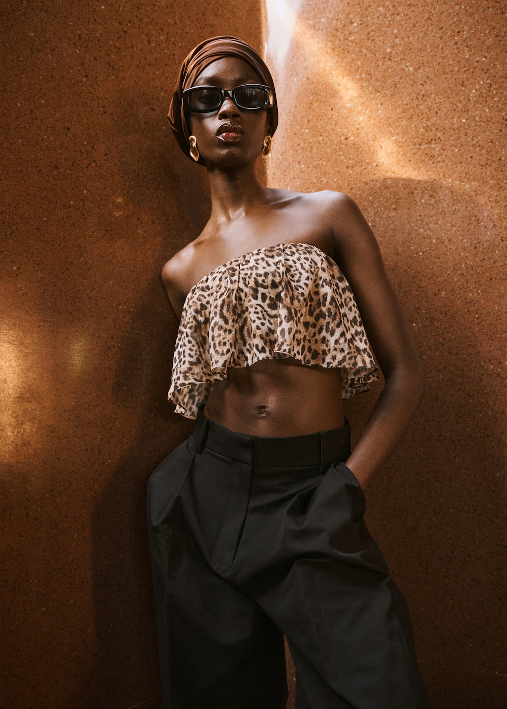 Animal-print crop top