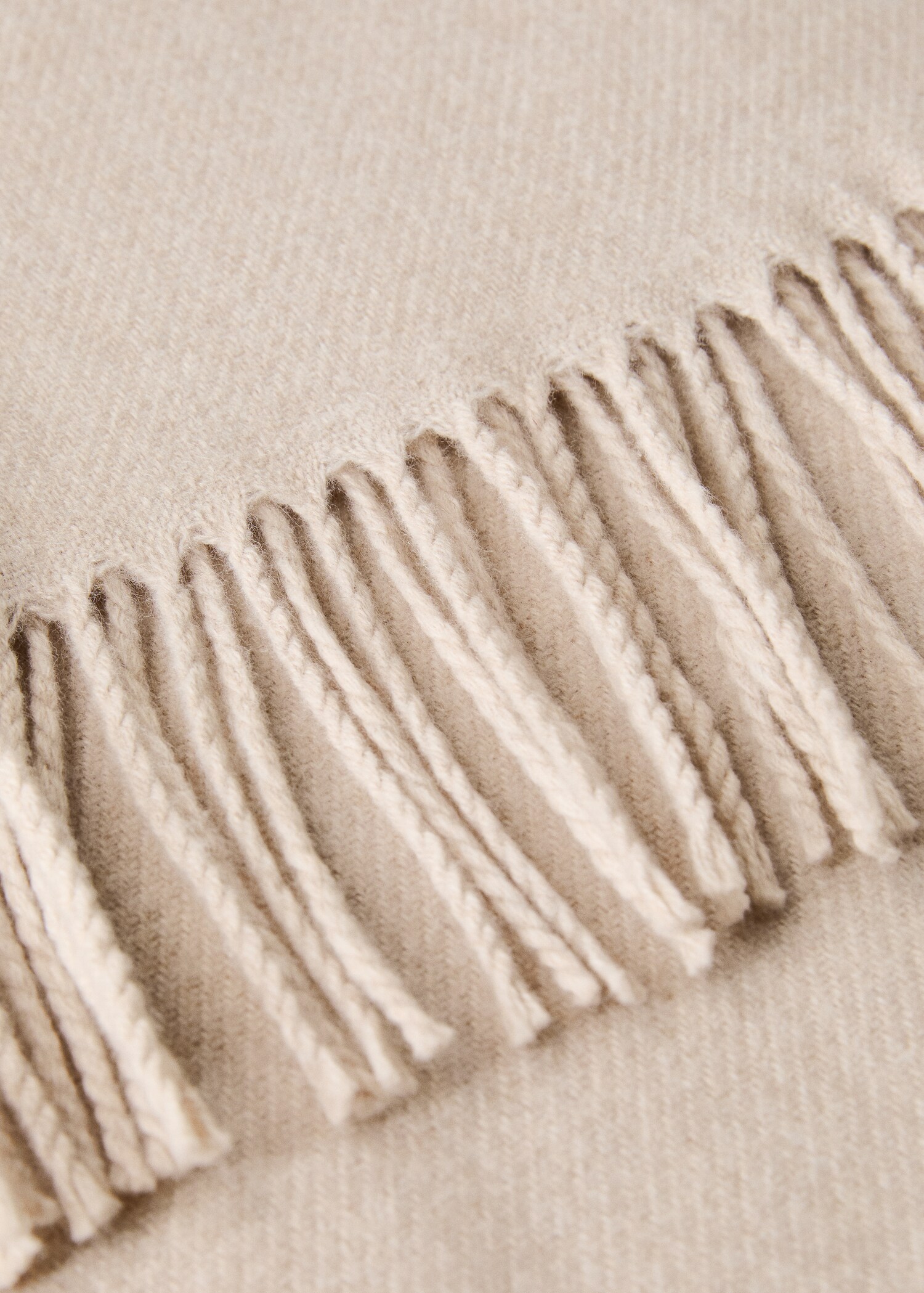 Fringed wool blend blanket - Детальніше про товар 1