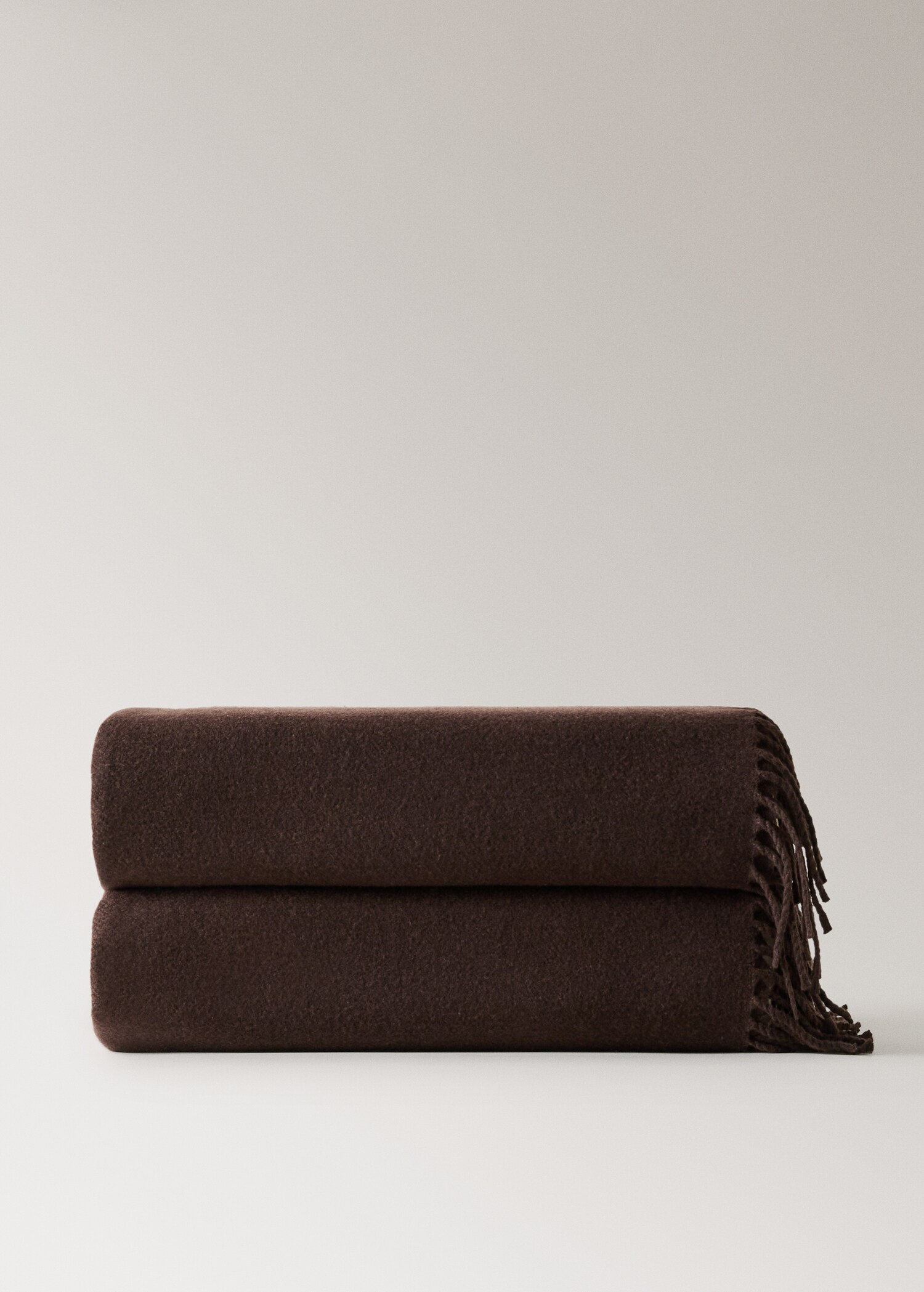 Fringed wool blend blanket - Товар без моделі