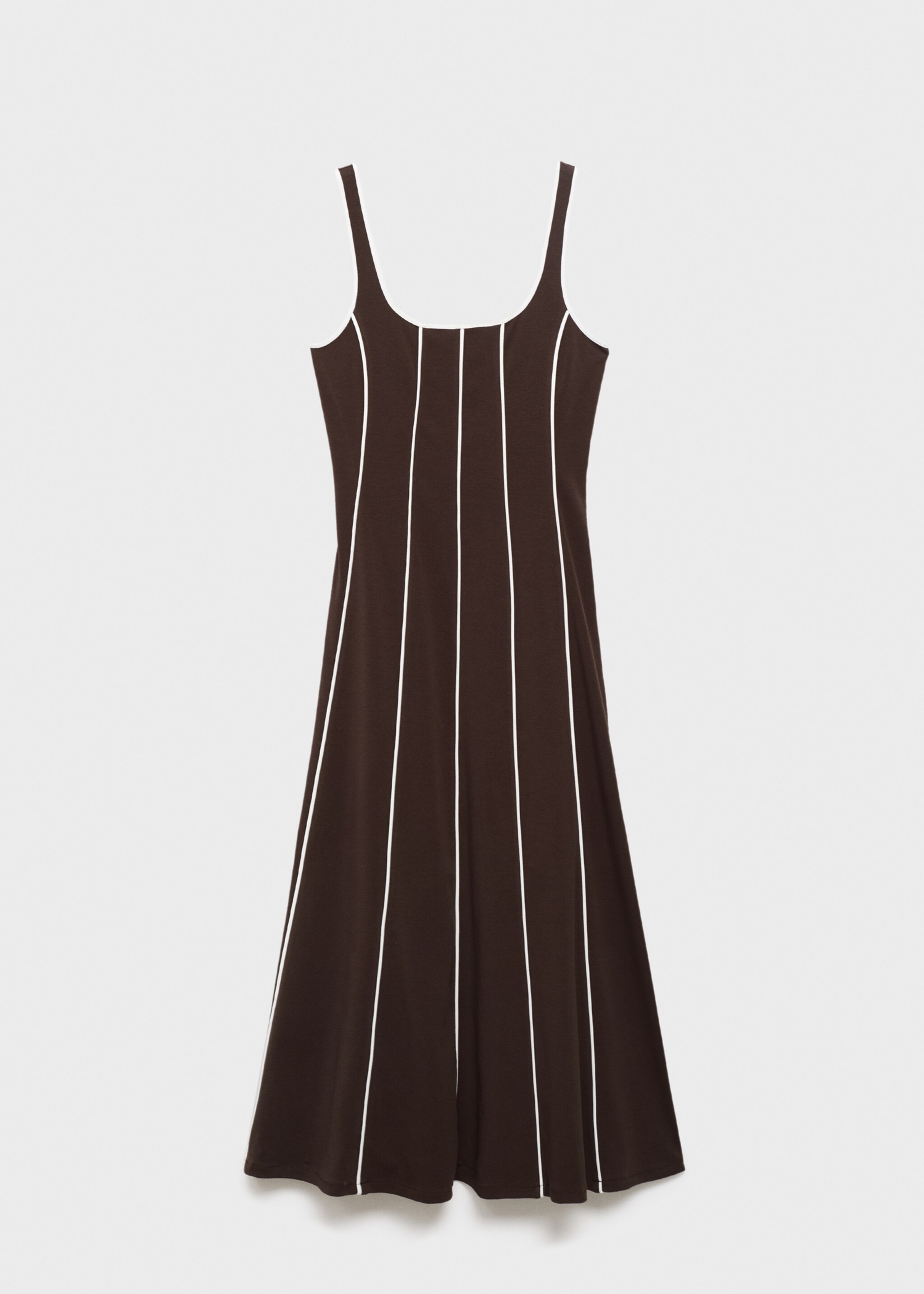Vestido algodão riscas - Artigo sem modelo, Castanho. Ref: 17051272-00.