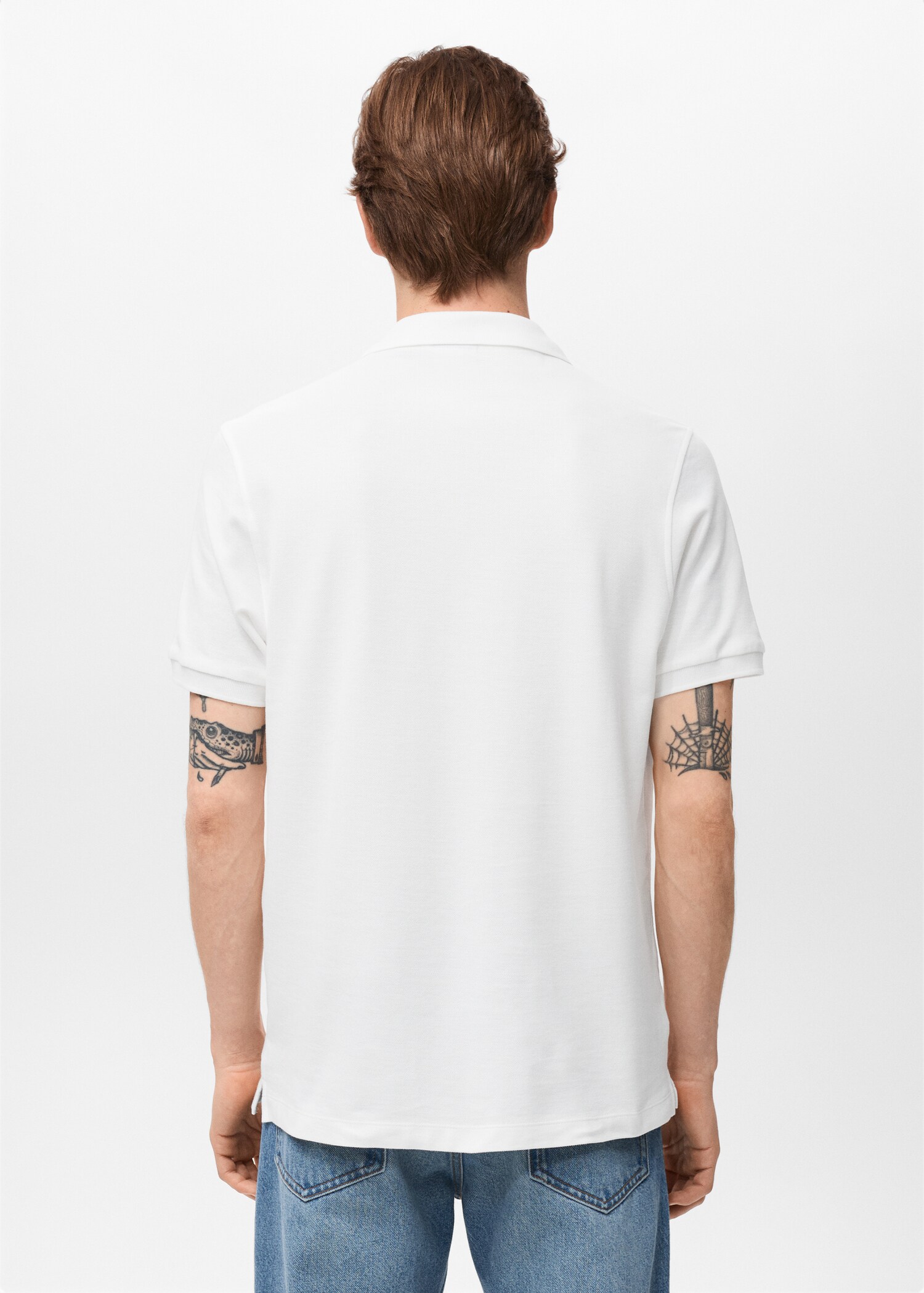 Regular-fit cotton piqué polo shirt - Reverse of the article