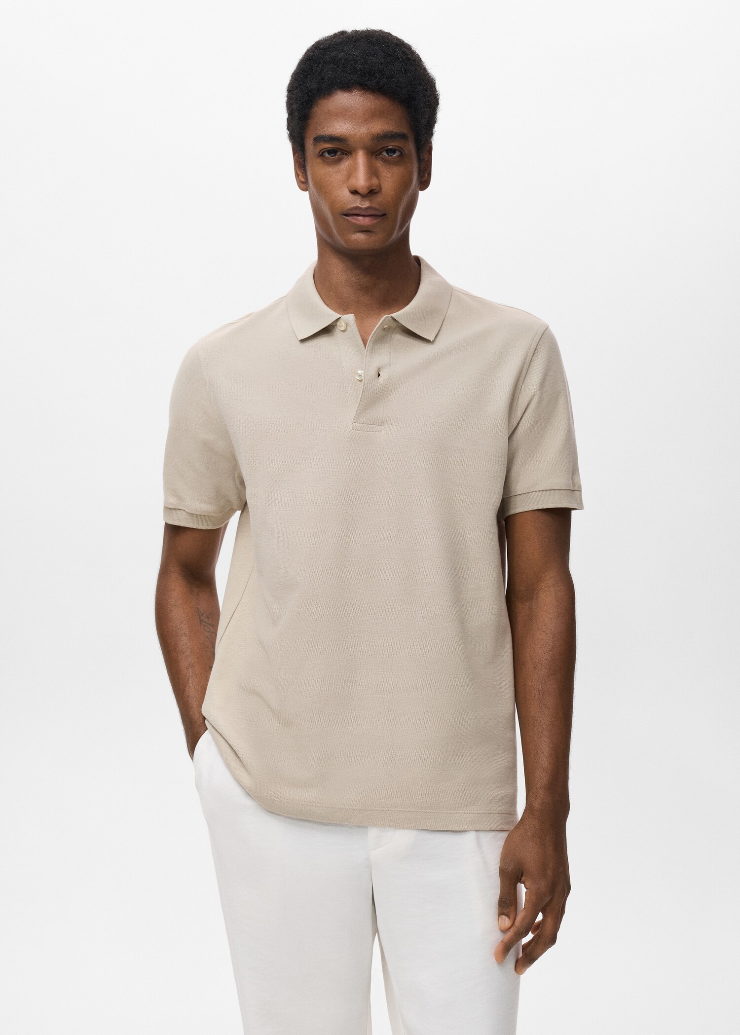 Regular-Fit-Poloshirt aus Baumwoll-Piqué - Mittlere Ansicht