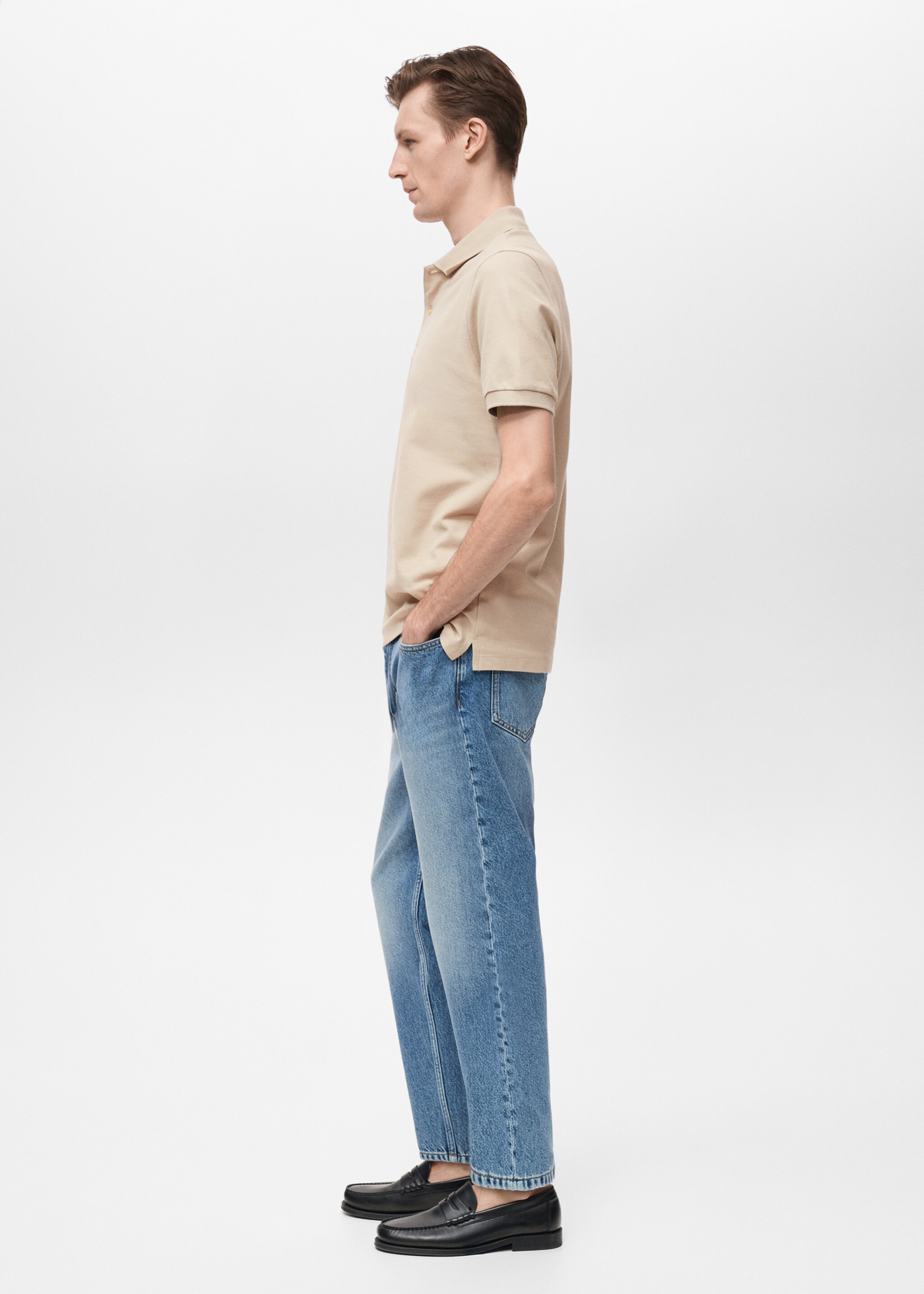 Regular-fit cotton piqué polo shirt - Details of the article 2