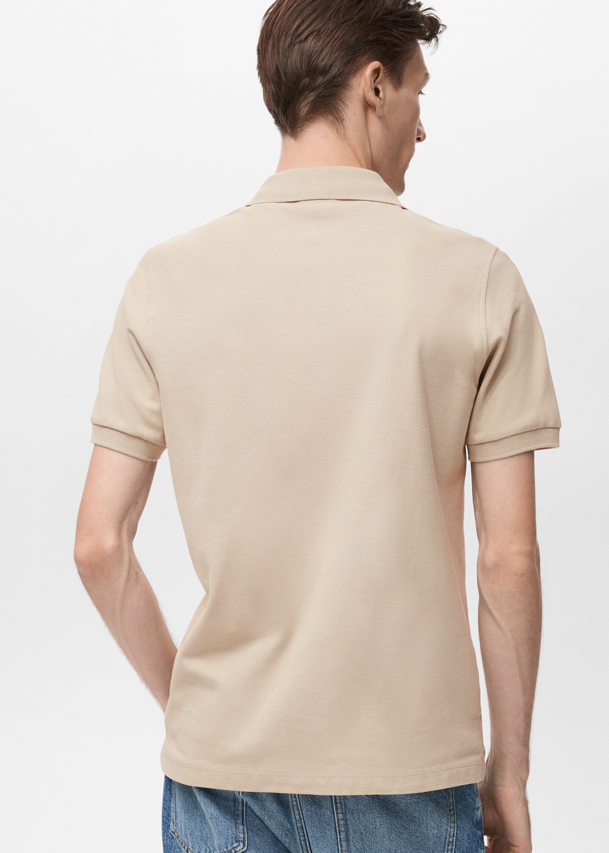 Regular-fit cotton piqué polo shirt - Reverse of the article