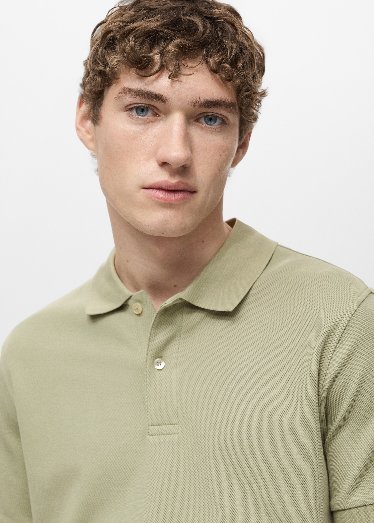 Regular-fit cotton piqué polo shirt - Details of the article 1