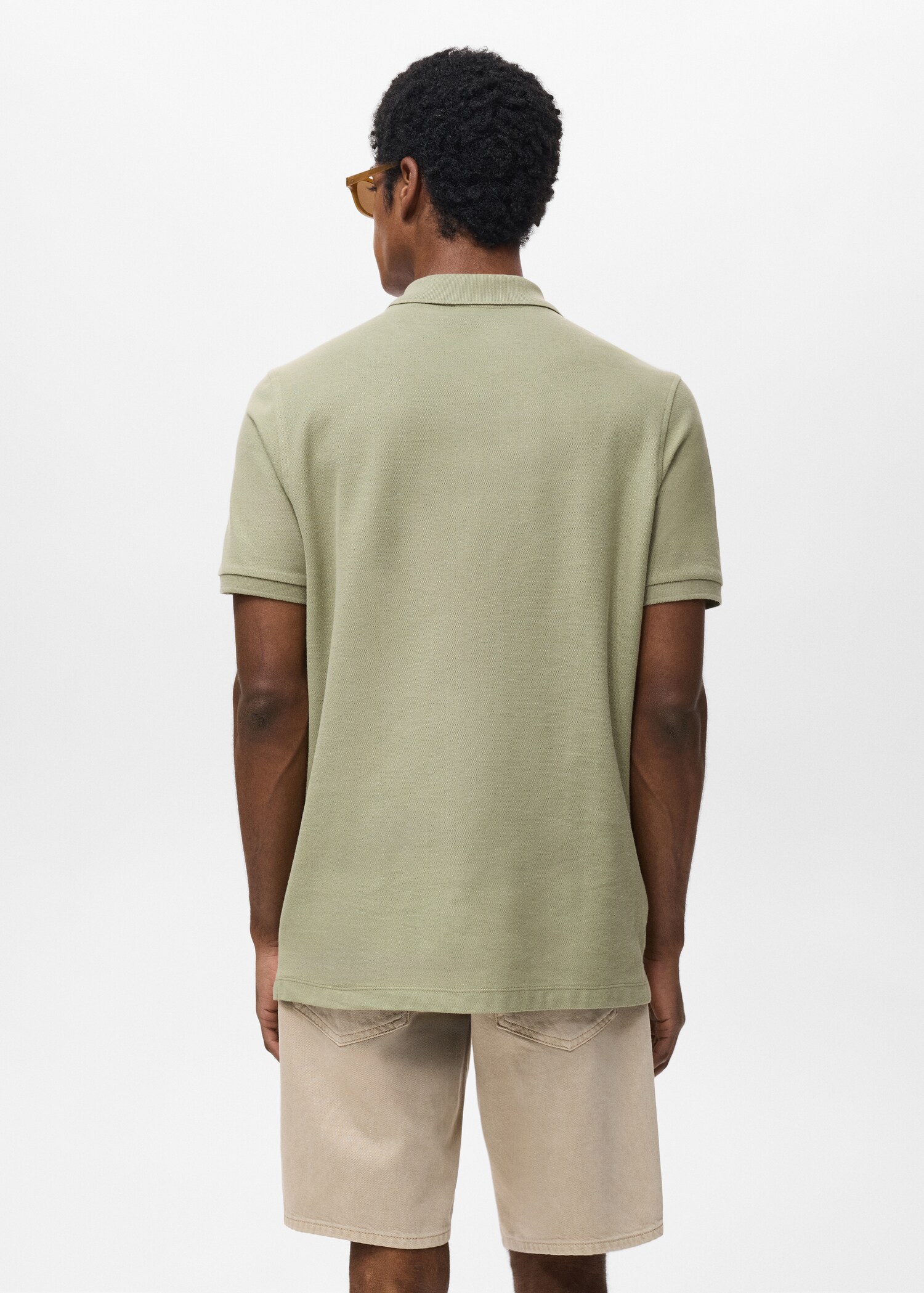 Regular-fit cotton piqué polo shirt - Reverse of the article