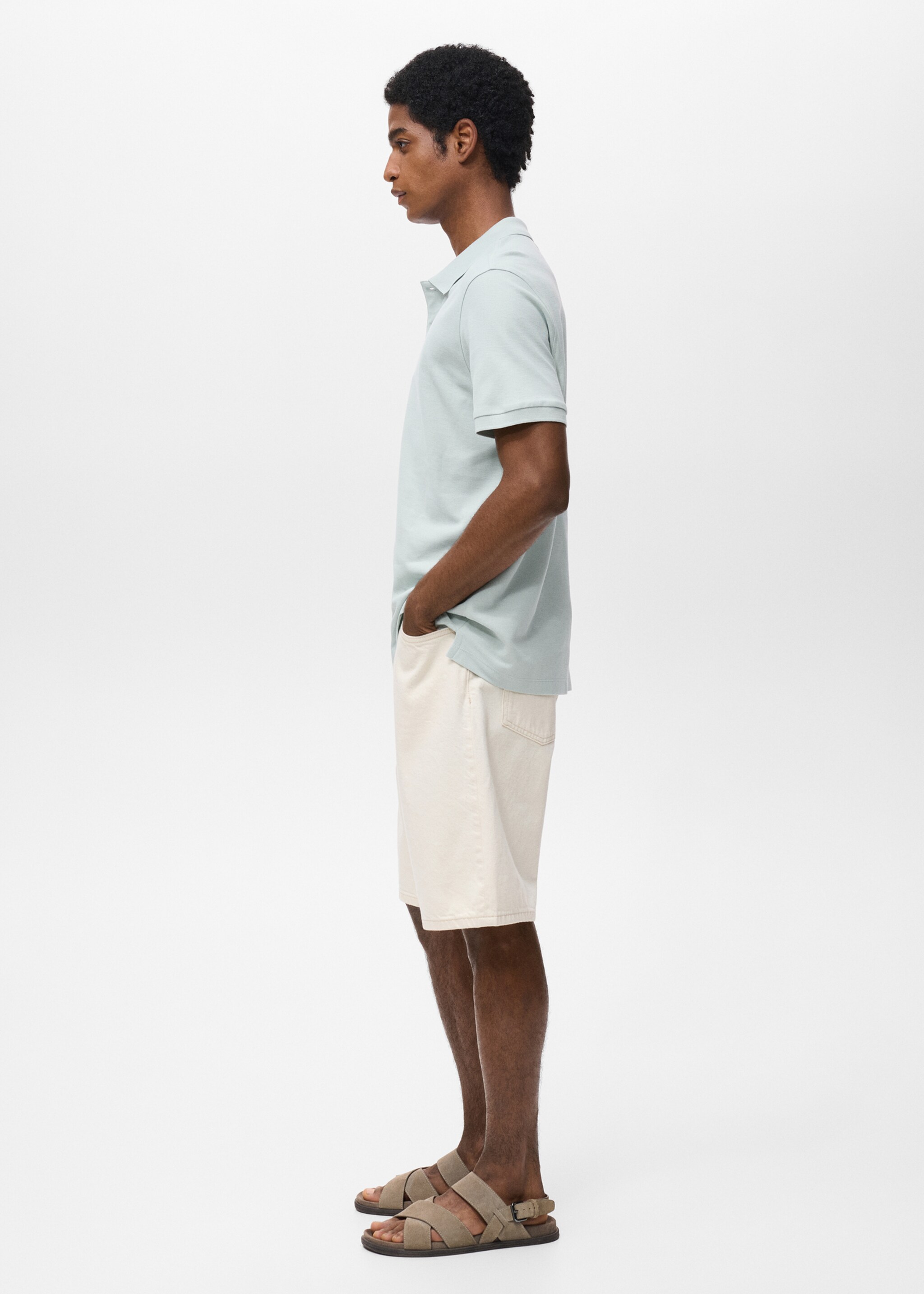 Regular-fit cotton piqué polo shirt - Details of the article 2