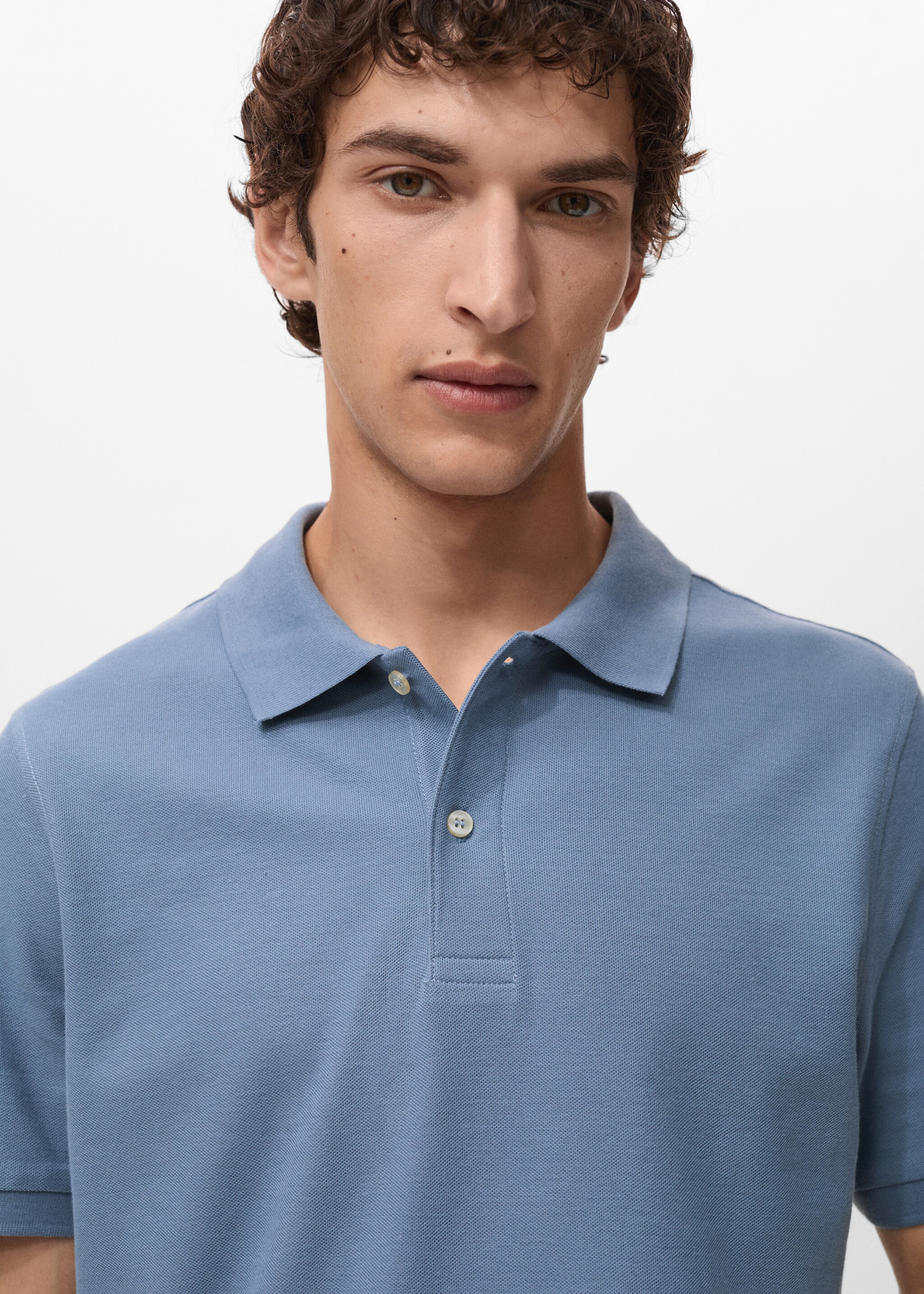Regular-fit cotton piqué polo shirt - Details of the article 1