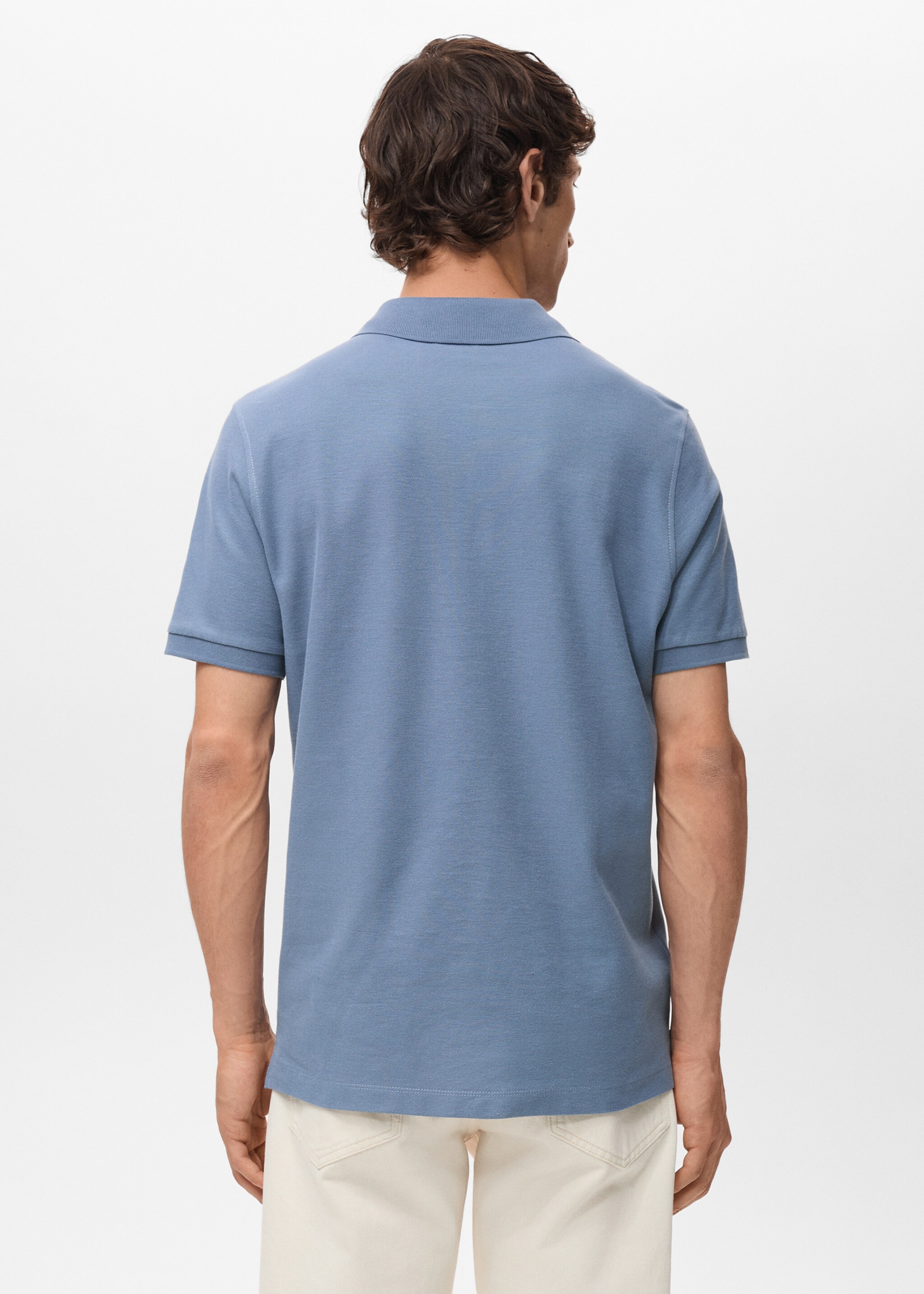 Regular-fit cotton piqué polo shirt - Reverse of the article