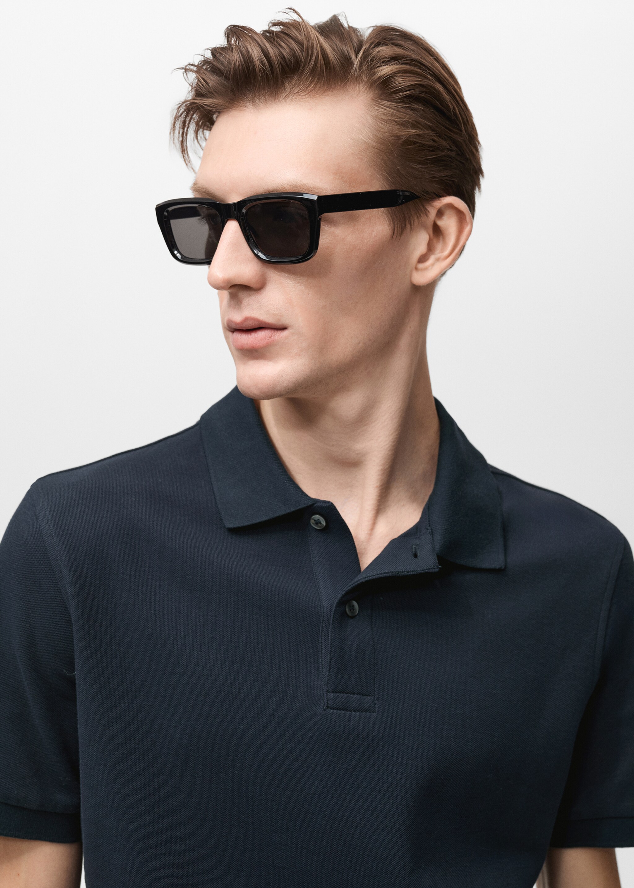 Regular kesim pamuklu pike polo gömlek - Ürün detayı 1