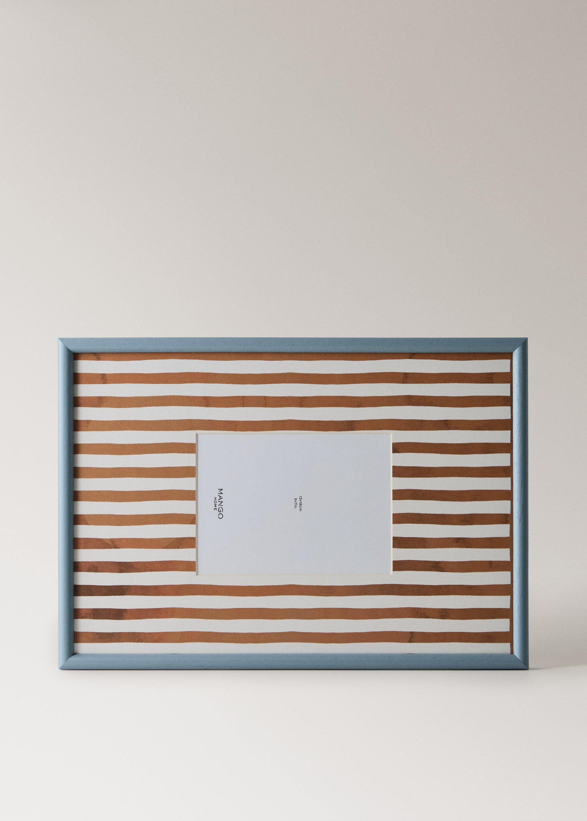Medium wood frame with lines - Details of the article 3, Sky Blue. Ref: 17051281-00.