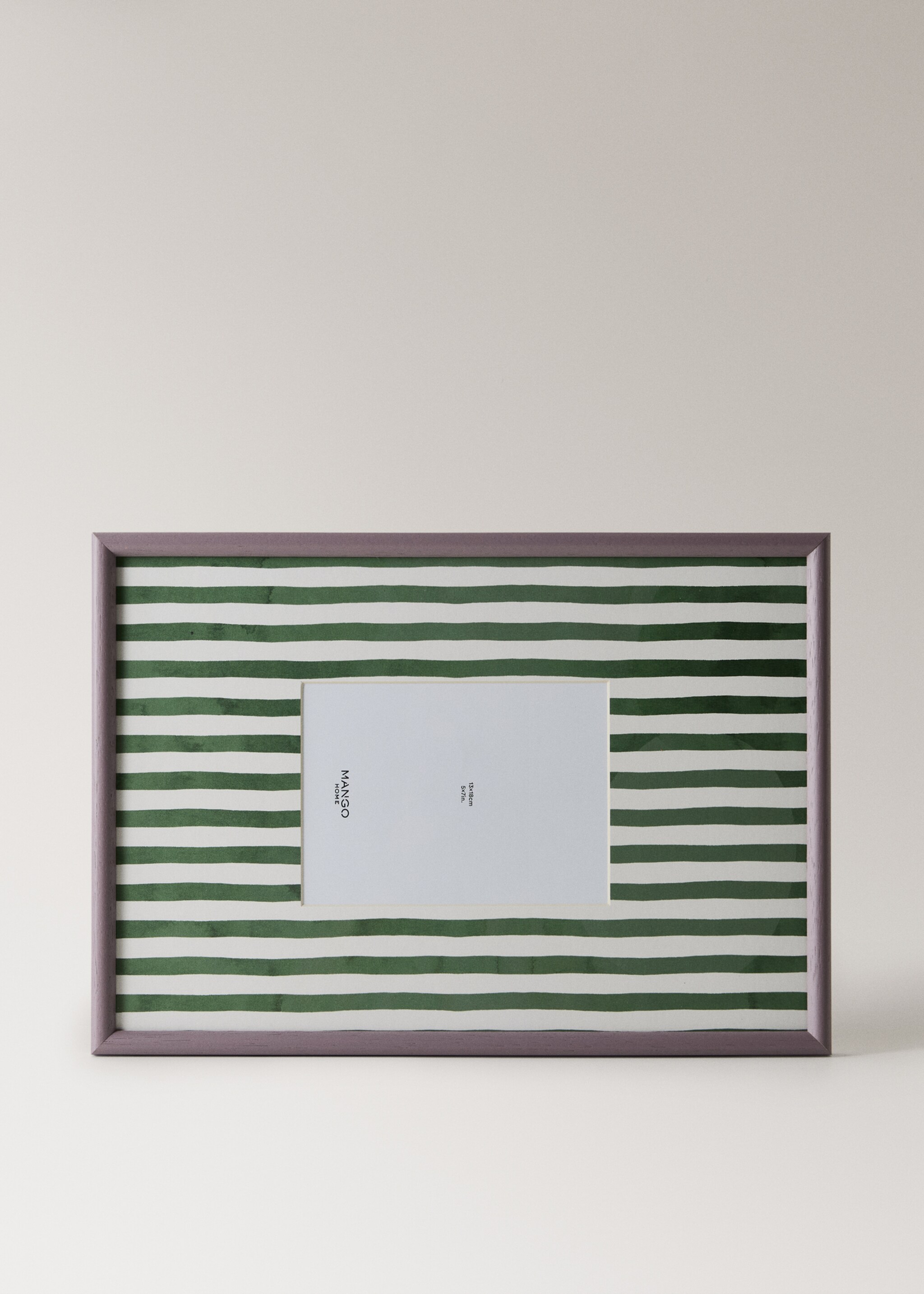 Medium wood frame with lines - Details of the article 3, Plum. Ref: 17051281-00.