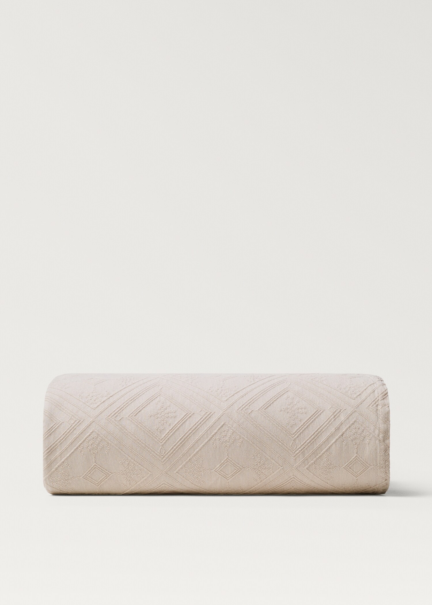 Cotton jacquard diamond-pattern bedspread for 130/150 cm bed - Article without model