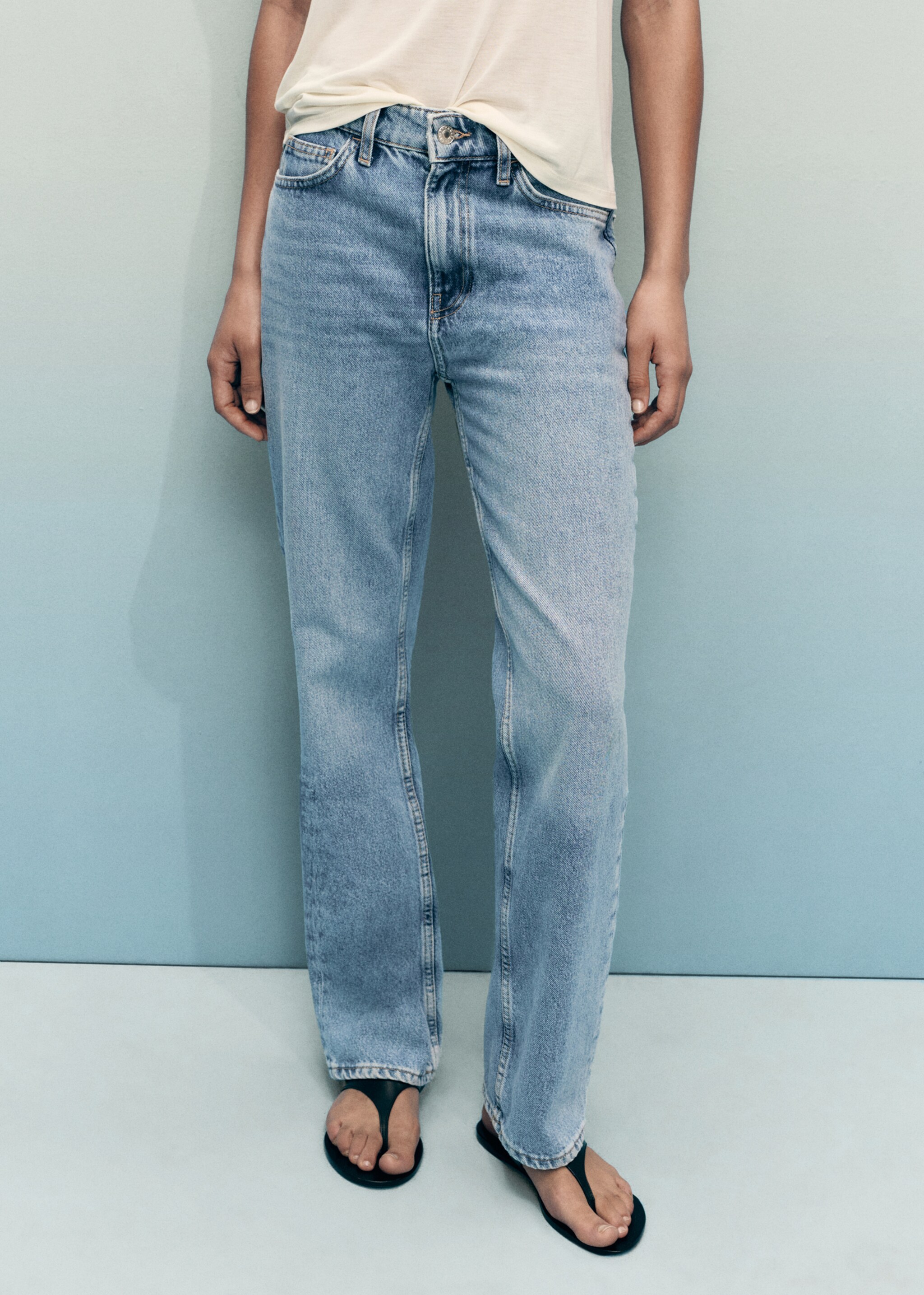 Matilda medium-rise straight-fit jeans - Medium plane