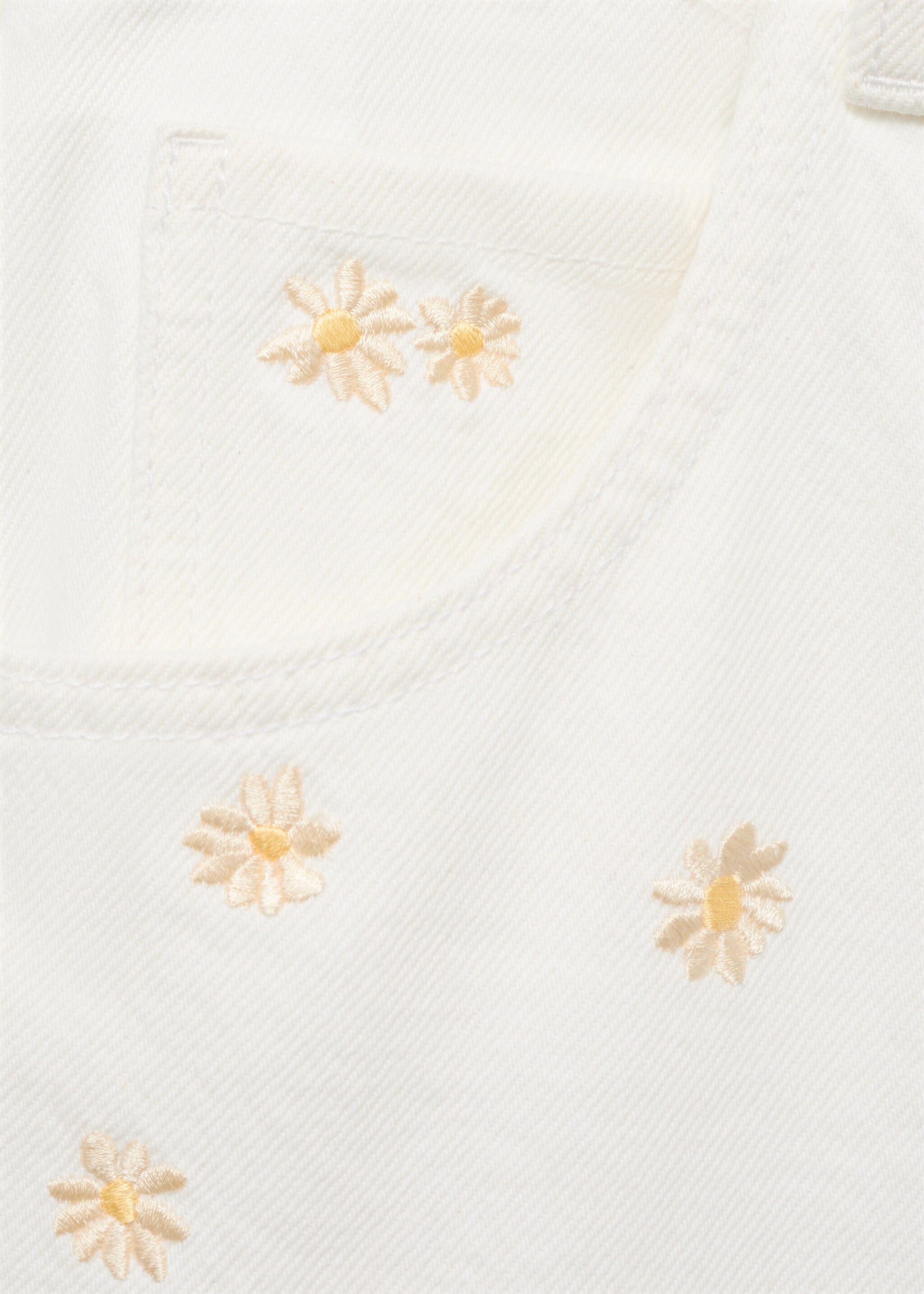 Flower-embroidered wide-leg jeans - Details of the article 0