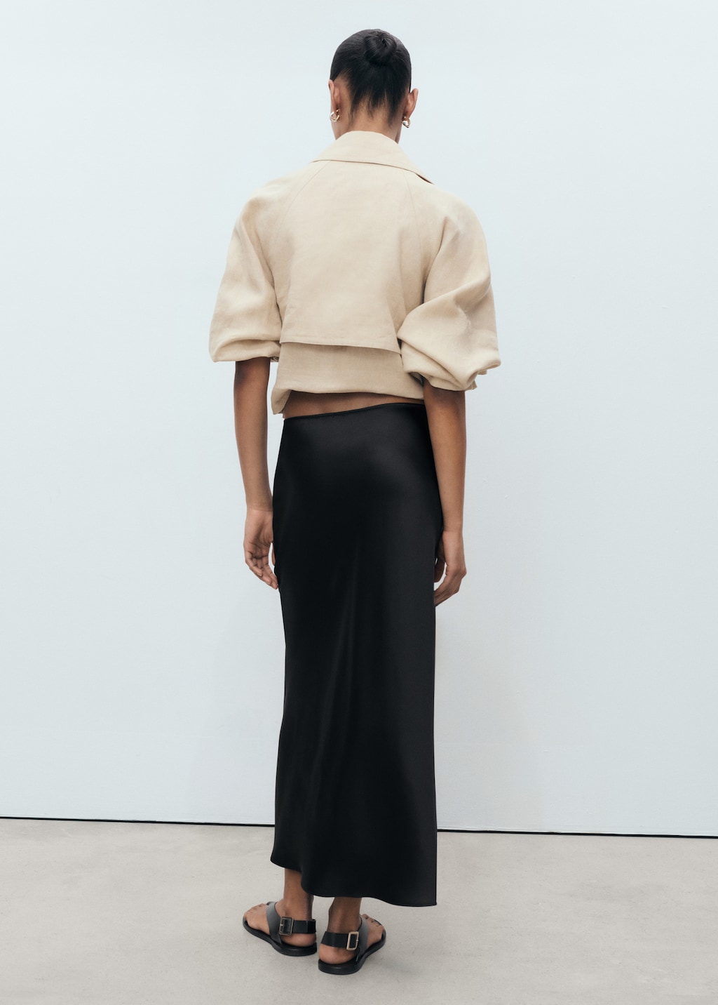 Satin long skirt - image 3