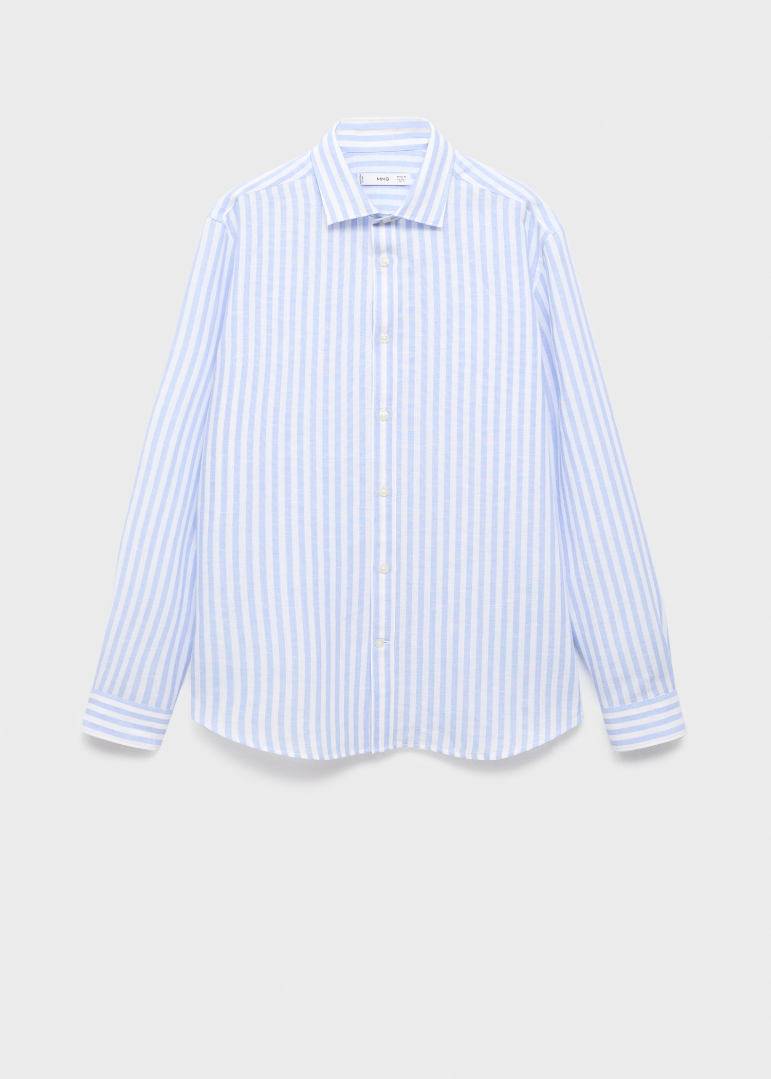 Regular-fit striped cotton-linen shirt Men MANGO Philippines