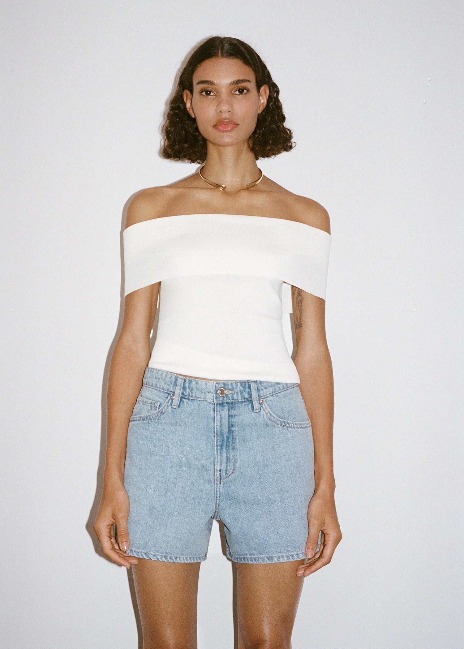 Short en jean droit taille haute - Détail de l'article 6