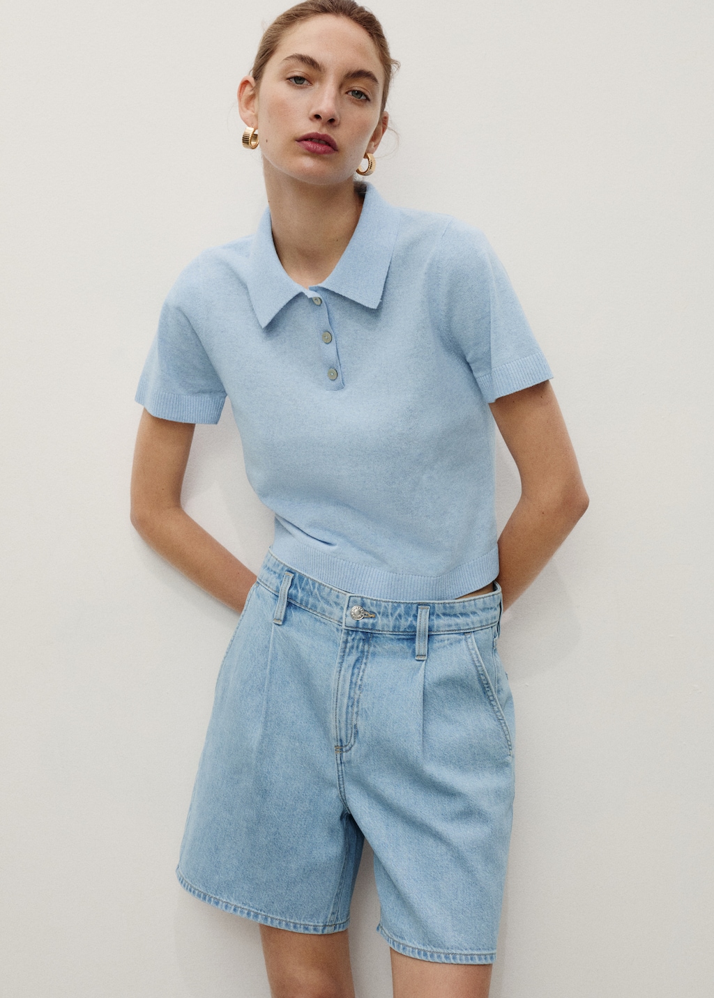 【mnem】Noda Adjust Bermuda Pants Mens Linen Knee Length Shorts Casual Loose Knee-Length Pants