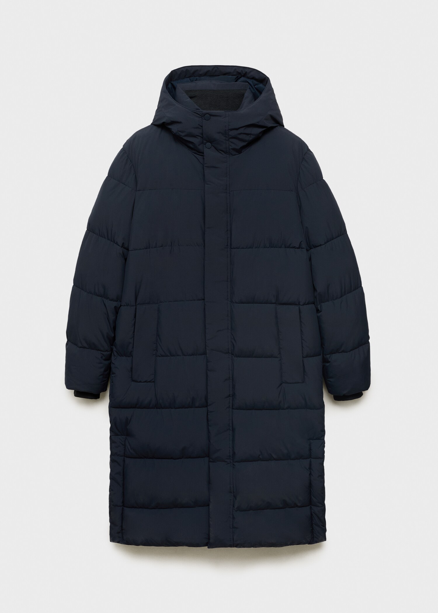 Water-repellent quilted long anorak - Article without model