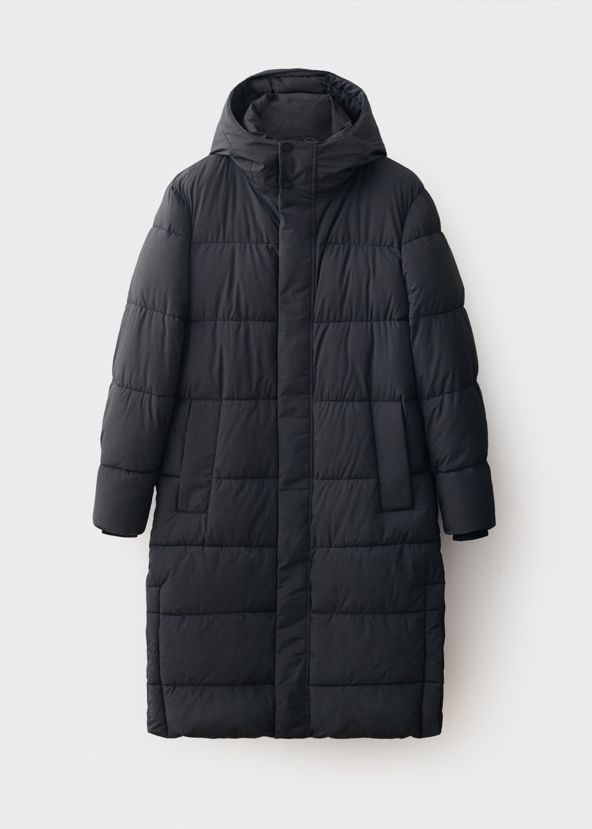Water-repellent quilted long anorak - Article without model