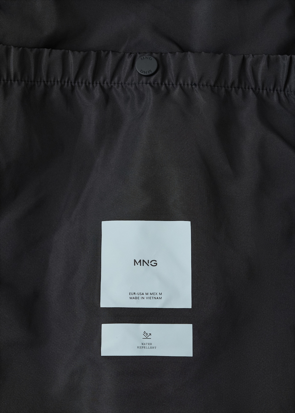 Water-repellent quilted long anorak