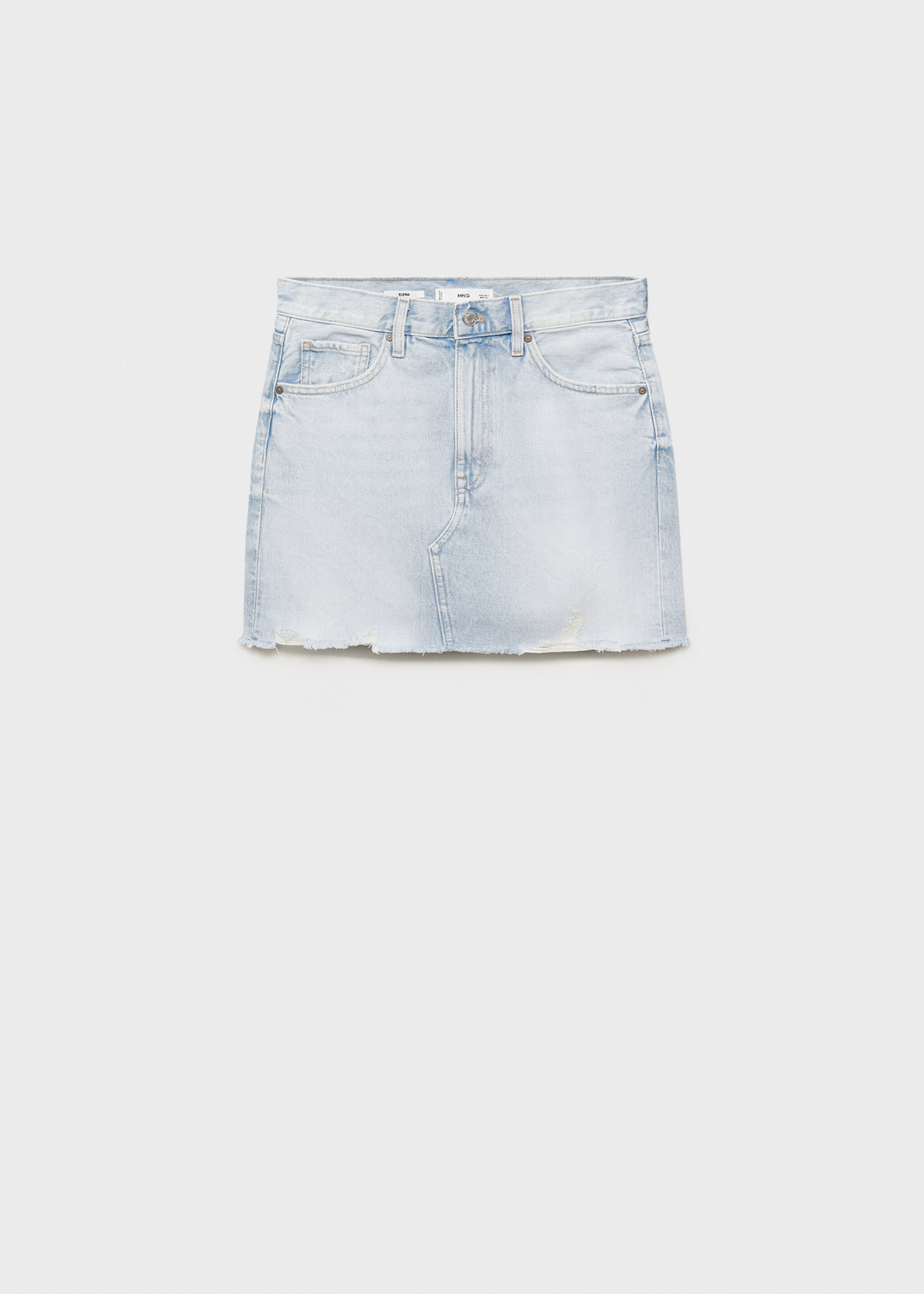 Denim skirt with frayed hem - Article without model